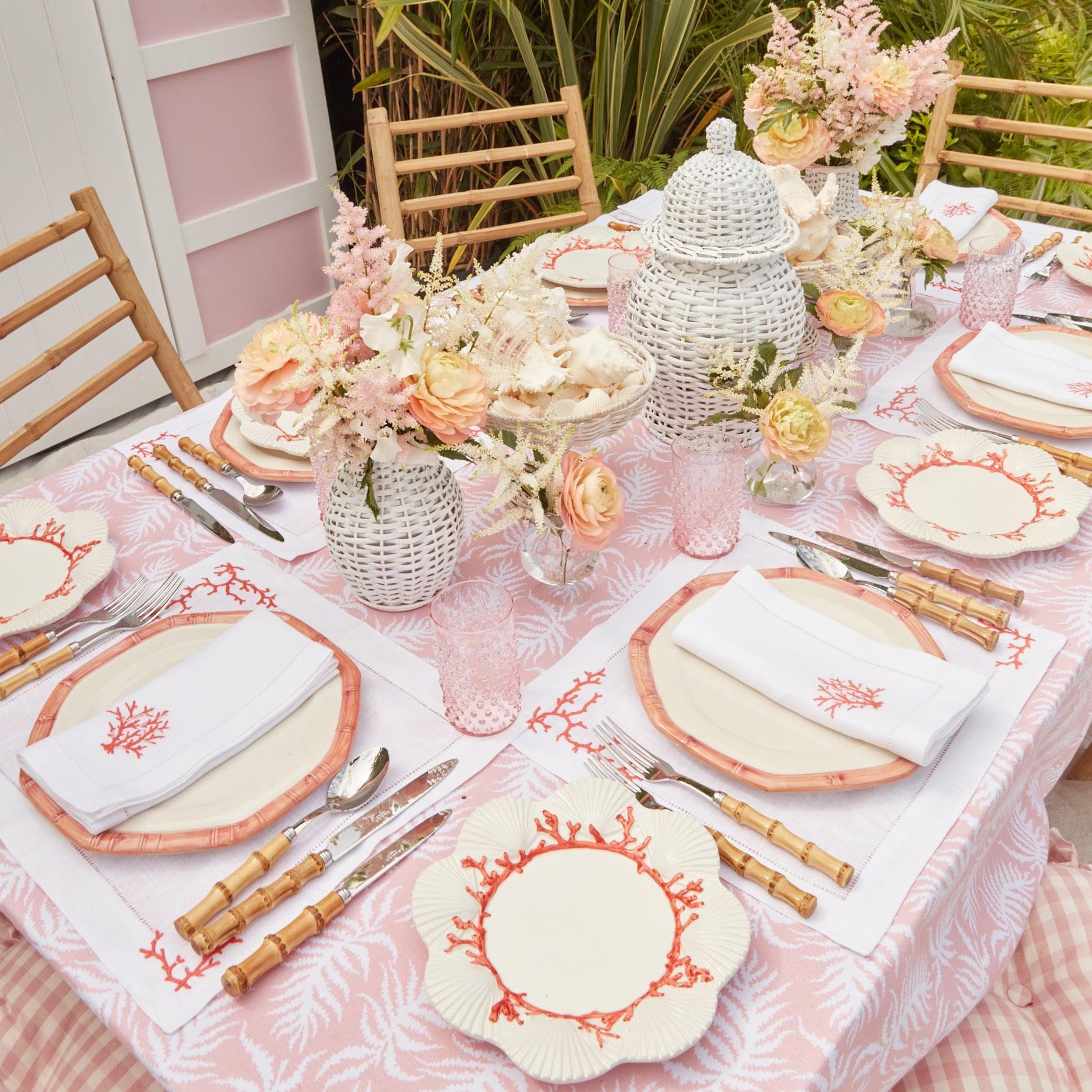 Coral Linen Placemats (Set of 4) - Mrs. Alice