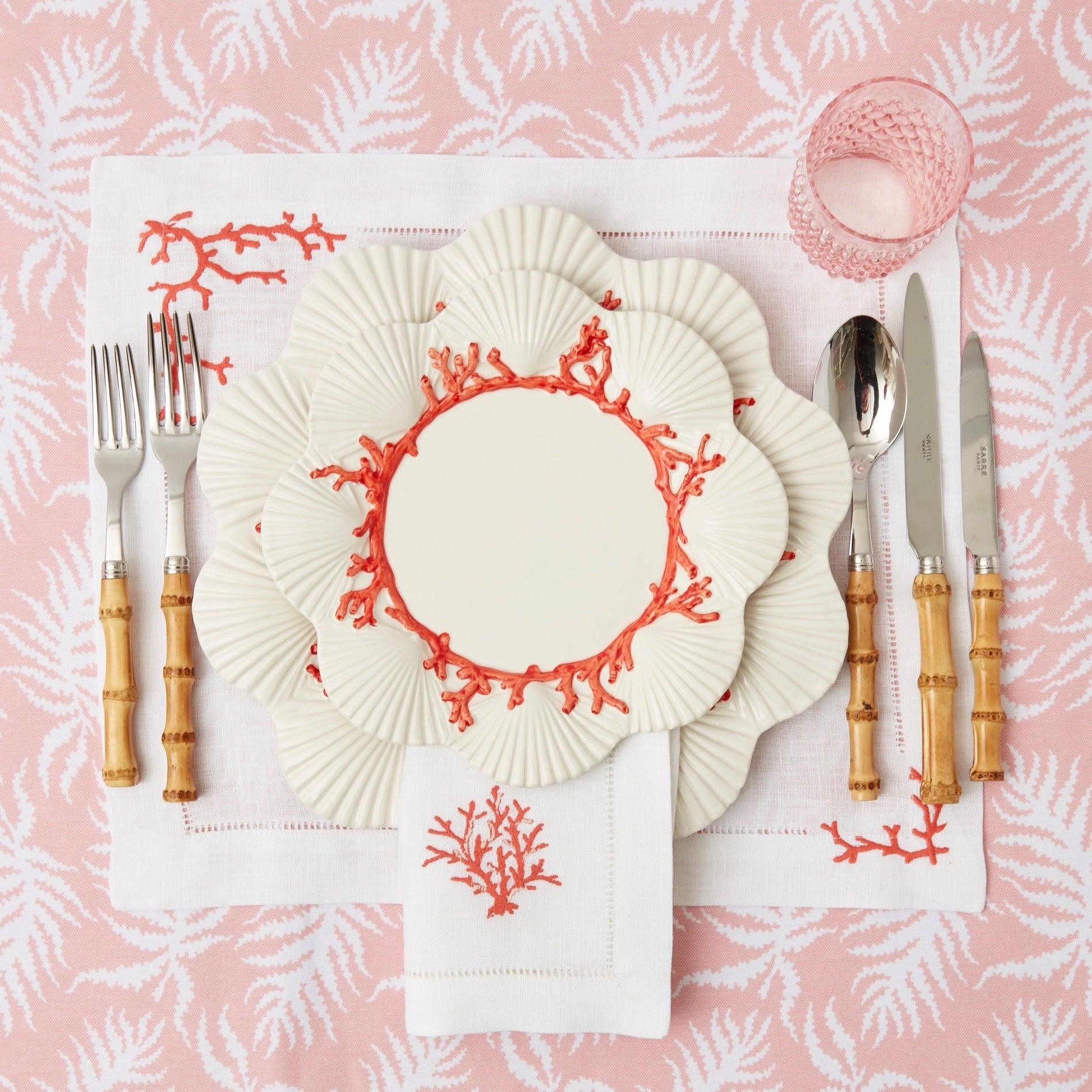 Coral Linen Placemats (Set of 4) - Mrs. Alice