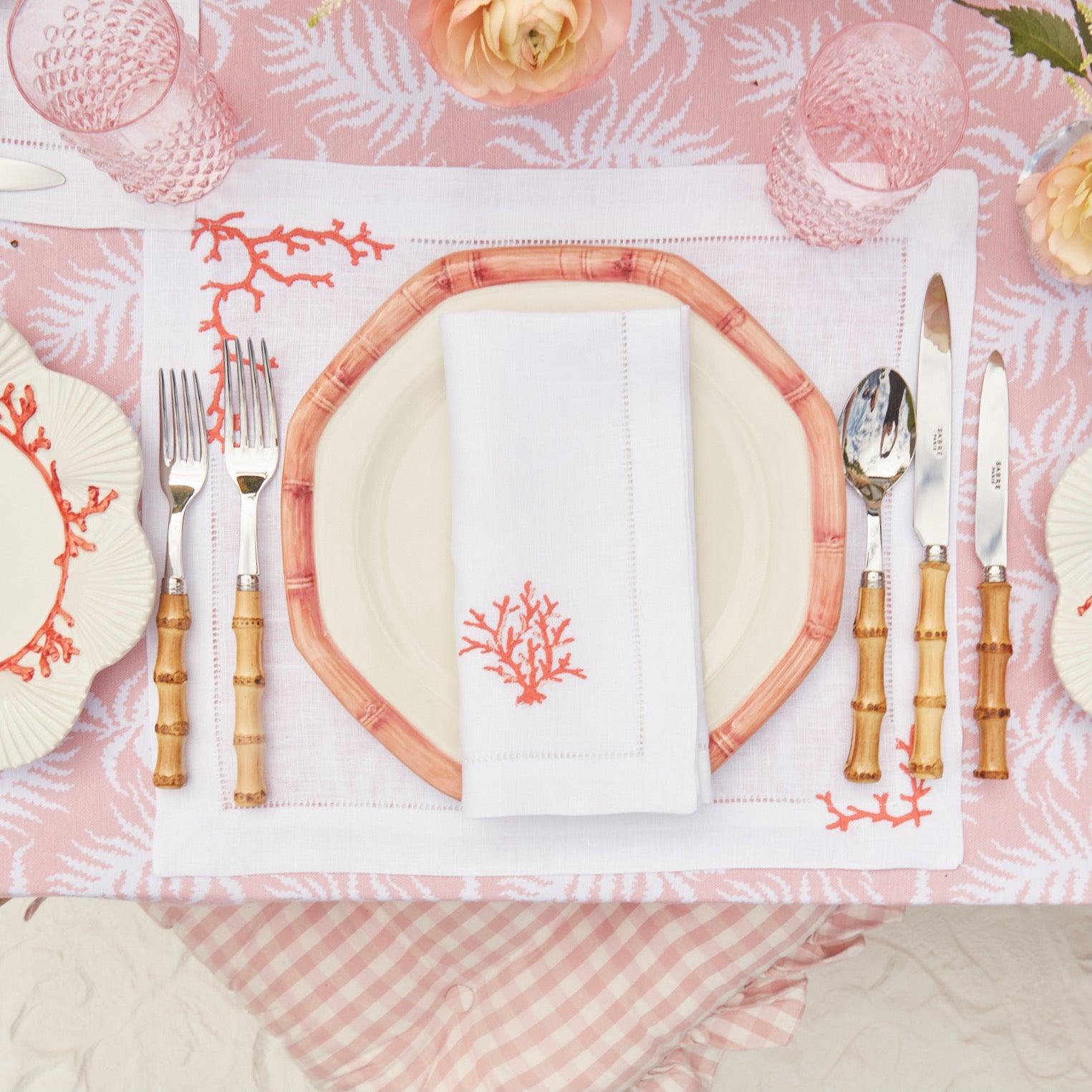 Coral Linen Placemats (Set of 4) - Mrs. Alice