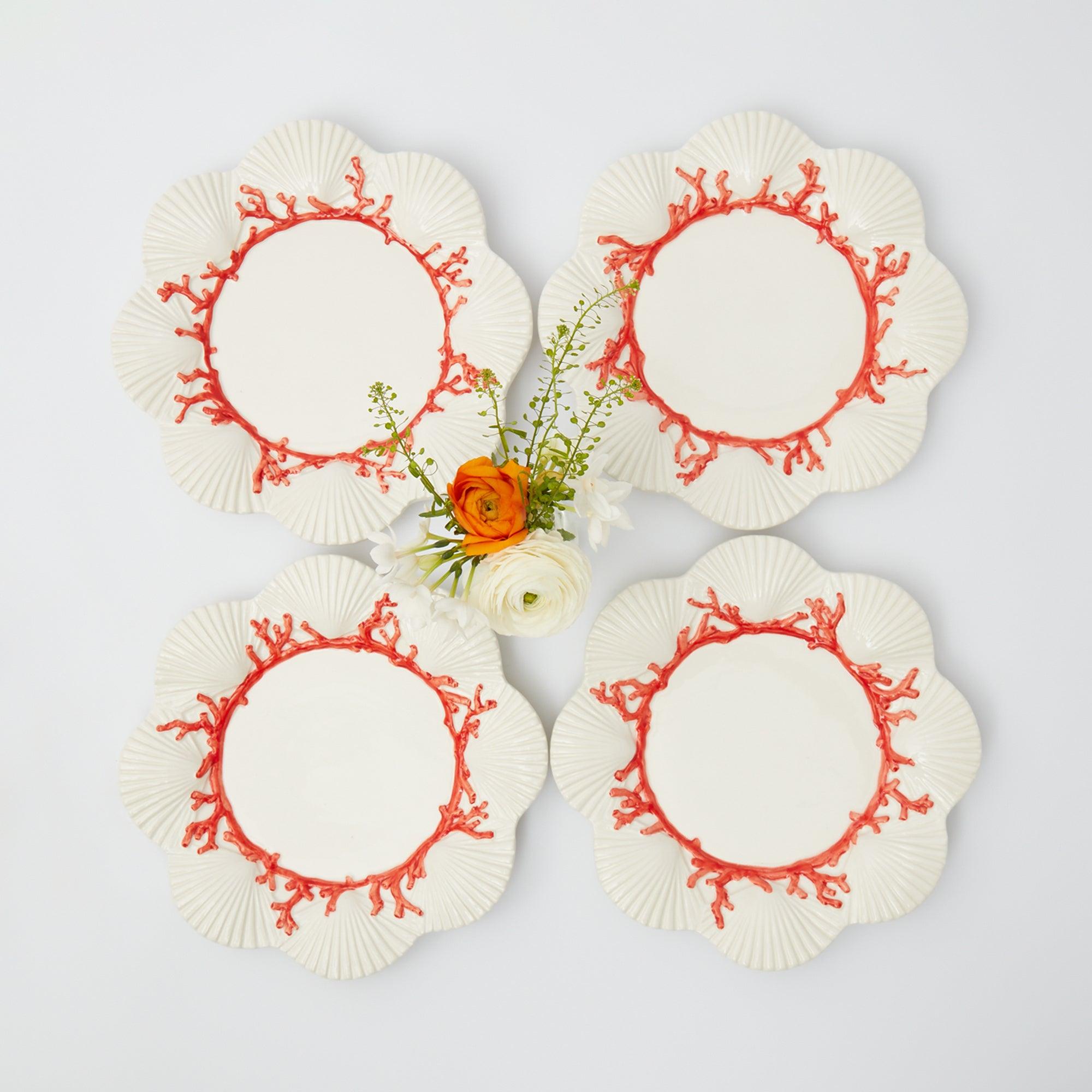 Coral Starter Plates (Set of 4) - Mrs. Alice