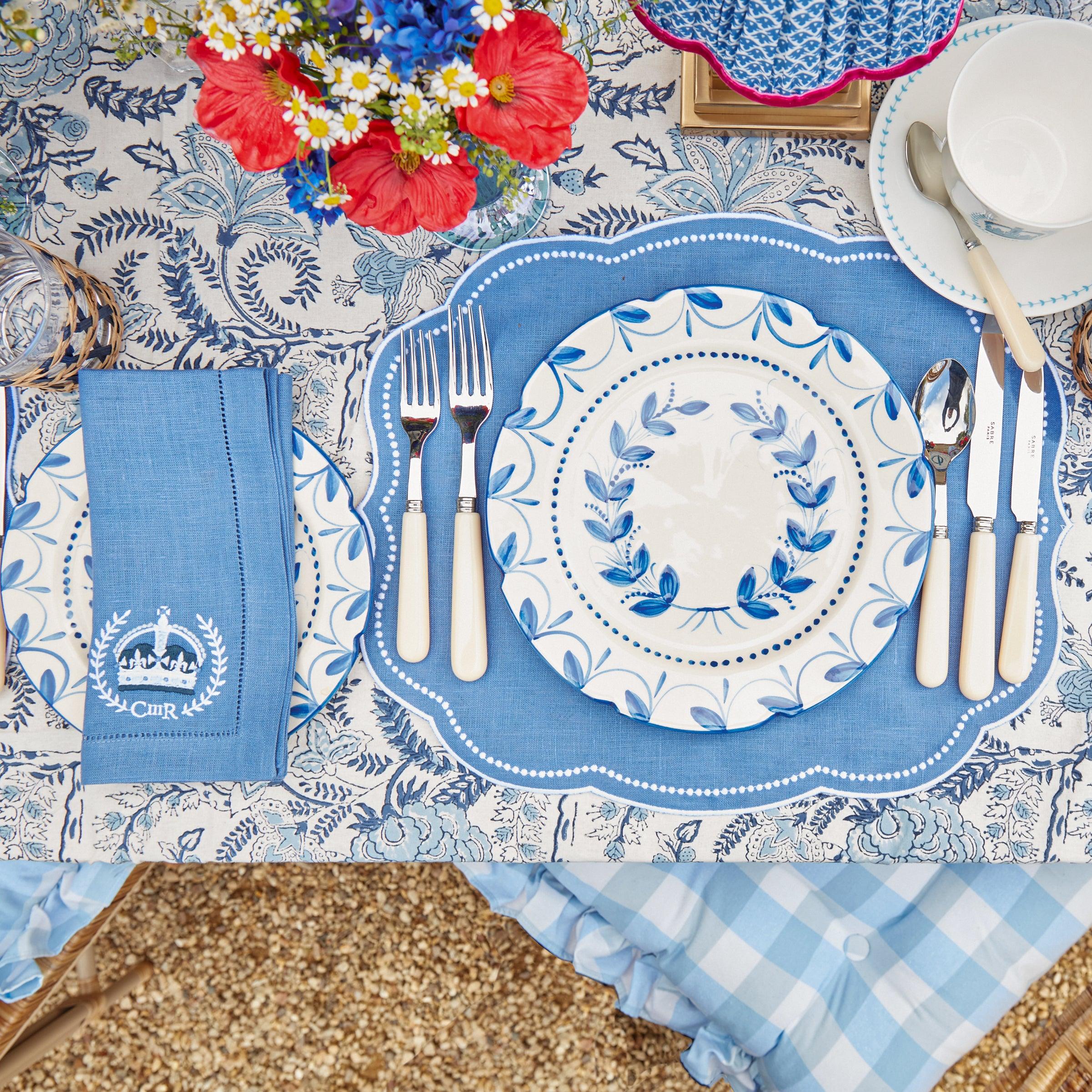 Coronation Blue Linen Napkins (Set of 4) - Mrs. Alice