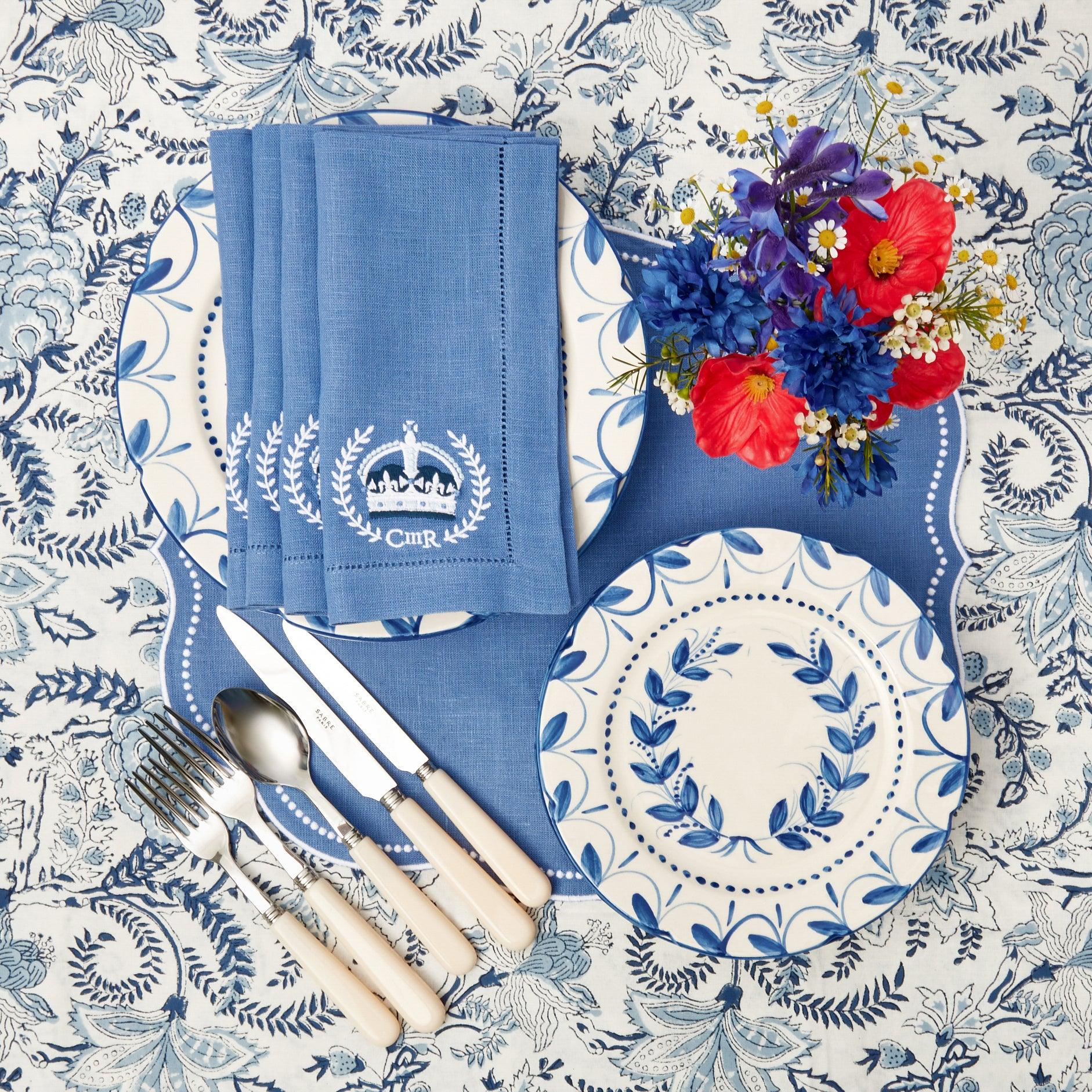 Coronation Blue Linen Napkins (Set of 4) - Mrs. Alice