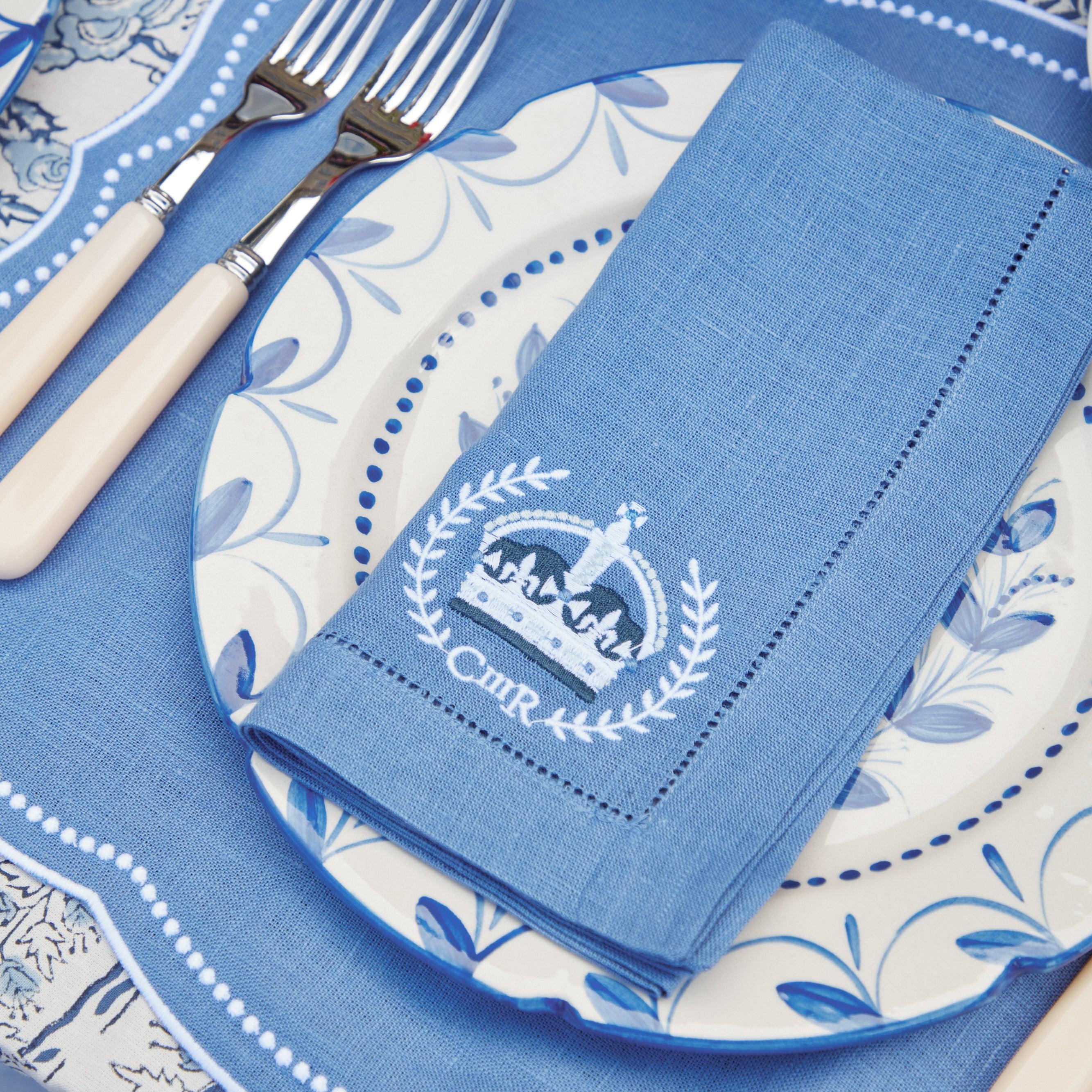 Coronation Blue Linen Napkins (Set of 4) - Mrs. Alice