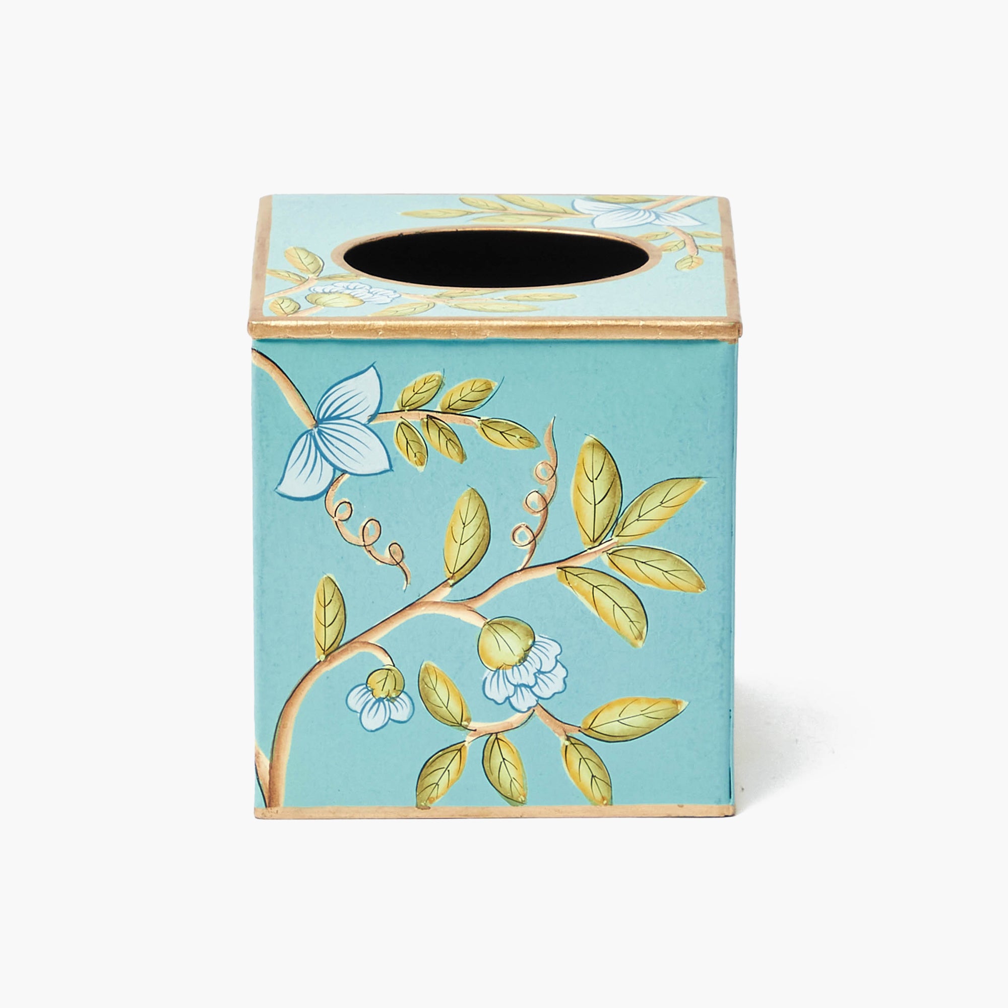 Dahlia Garden Tole Tissue Box