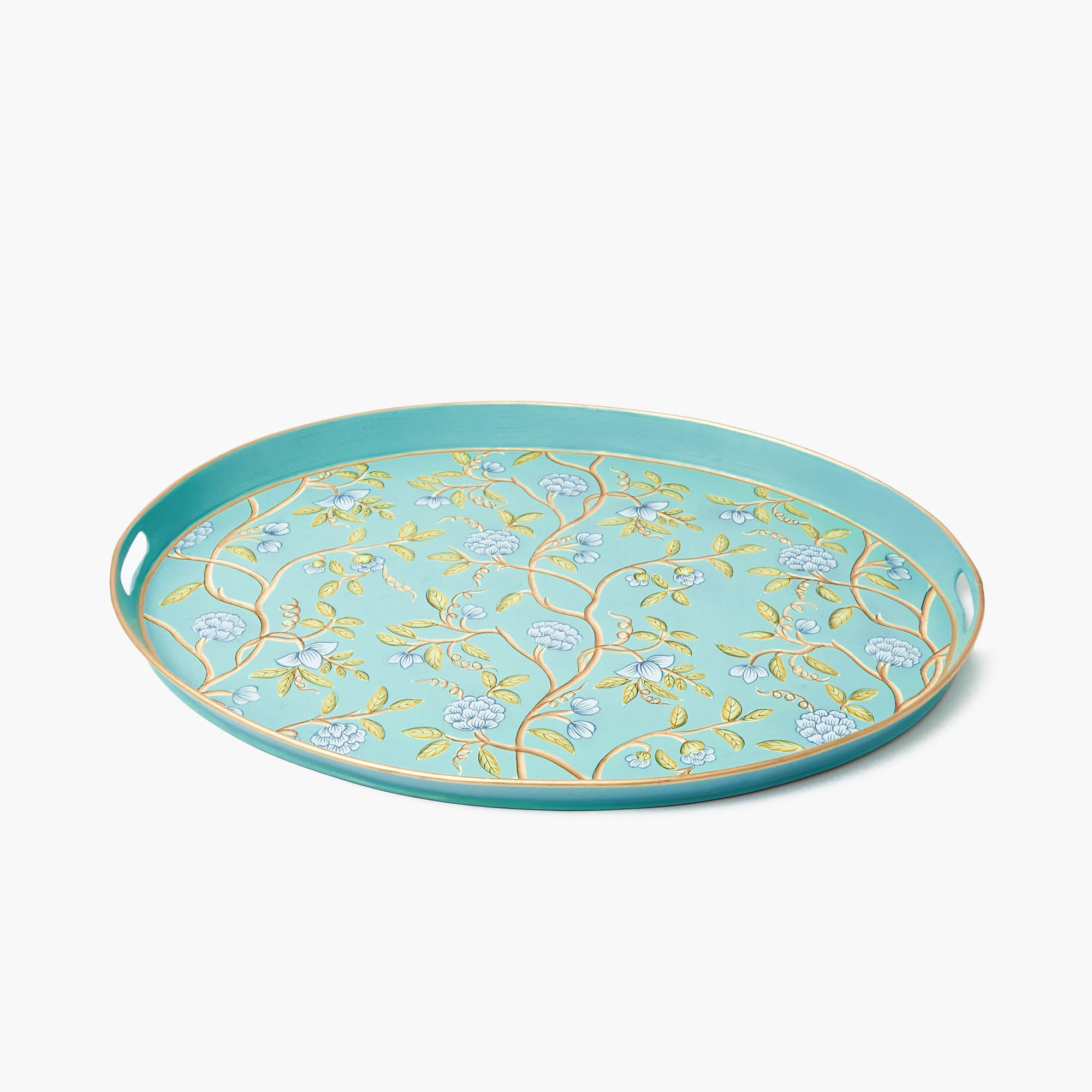 Dahlia Garden Tole Oval Tray