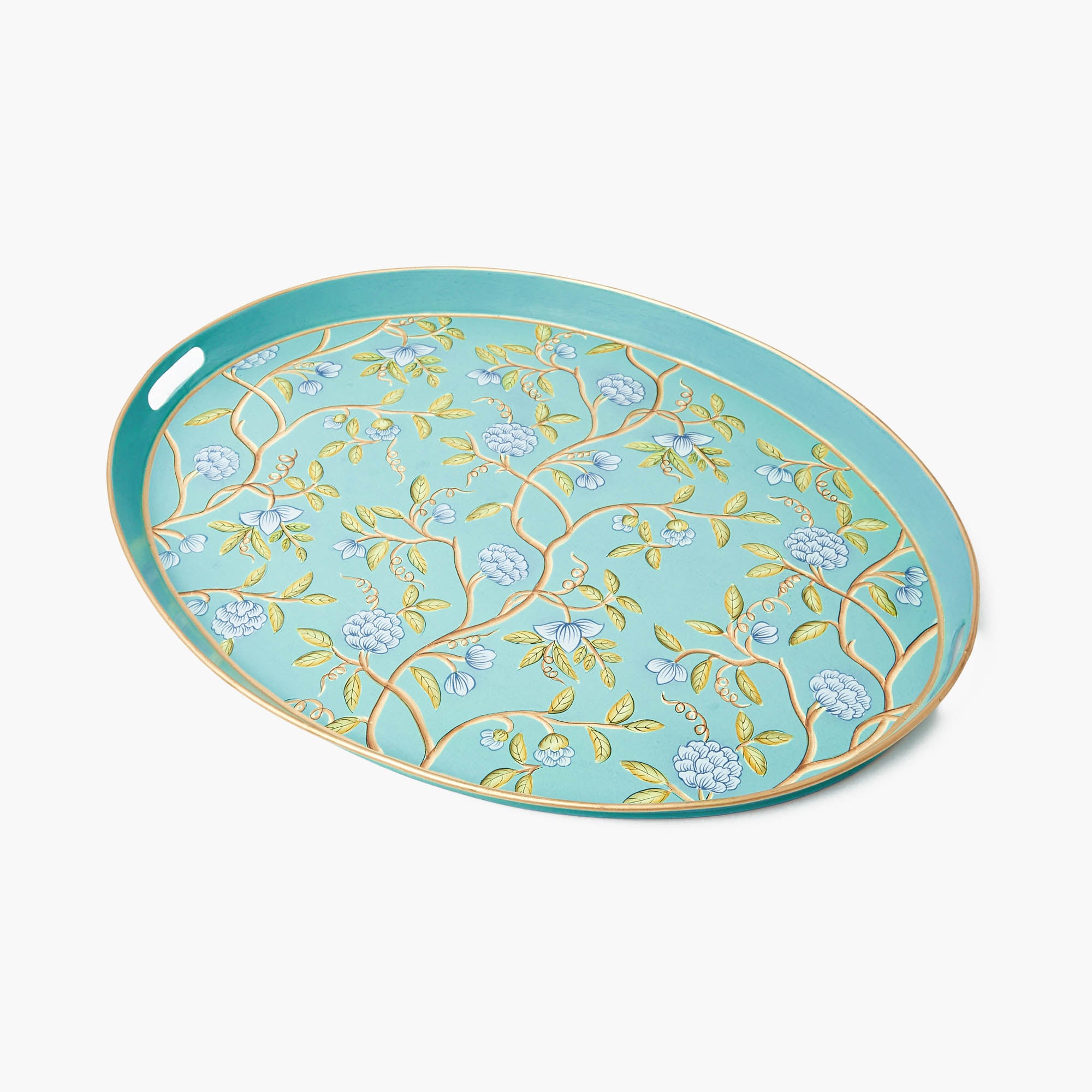 Dahlia Garden Tole Oval Tray