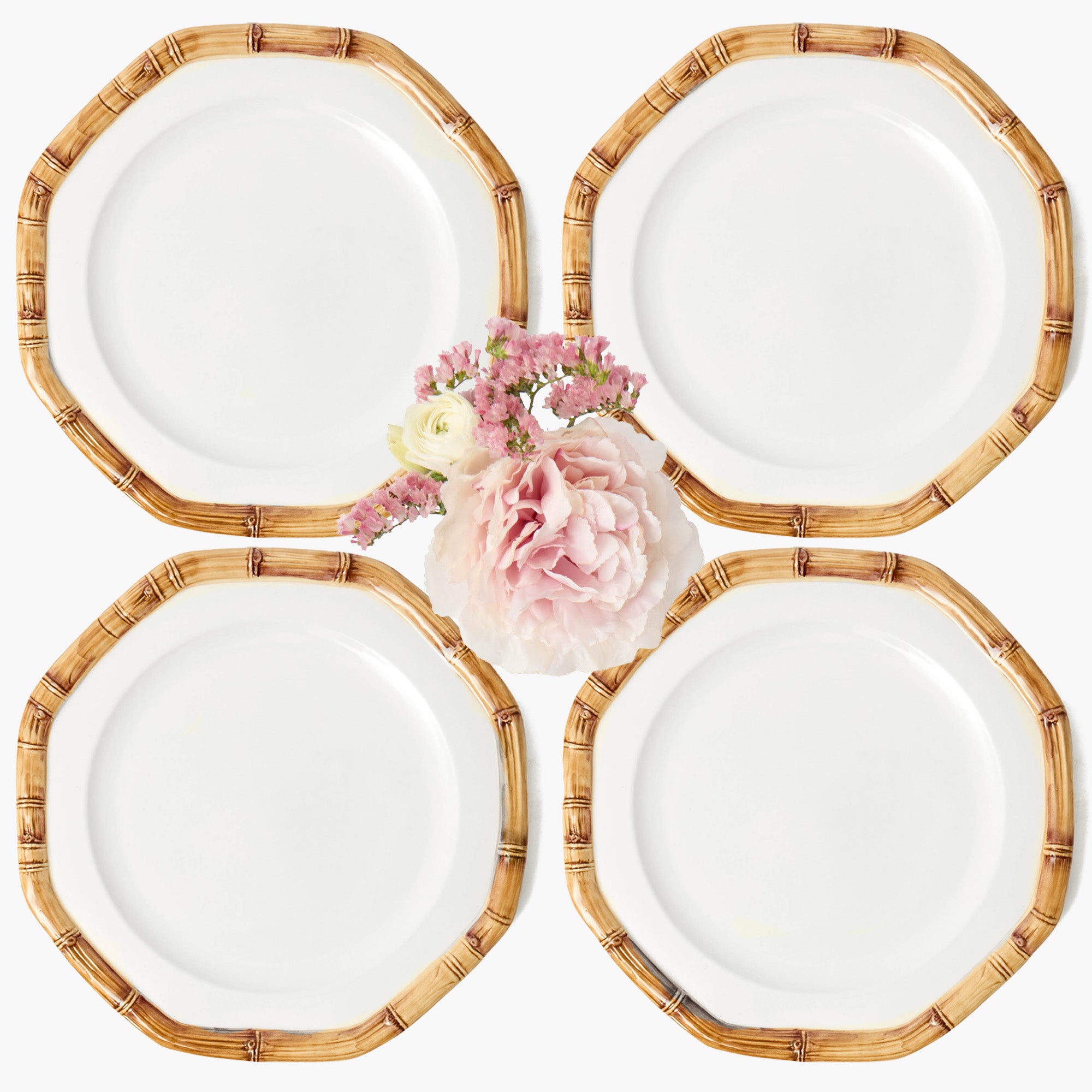 Geometric Bamboo Dinner Plate (Set of 4)