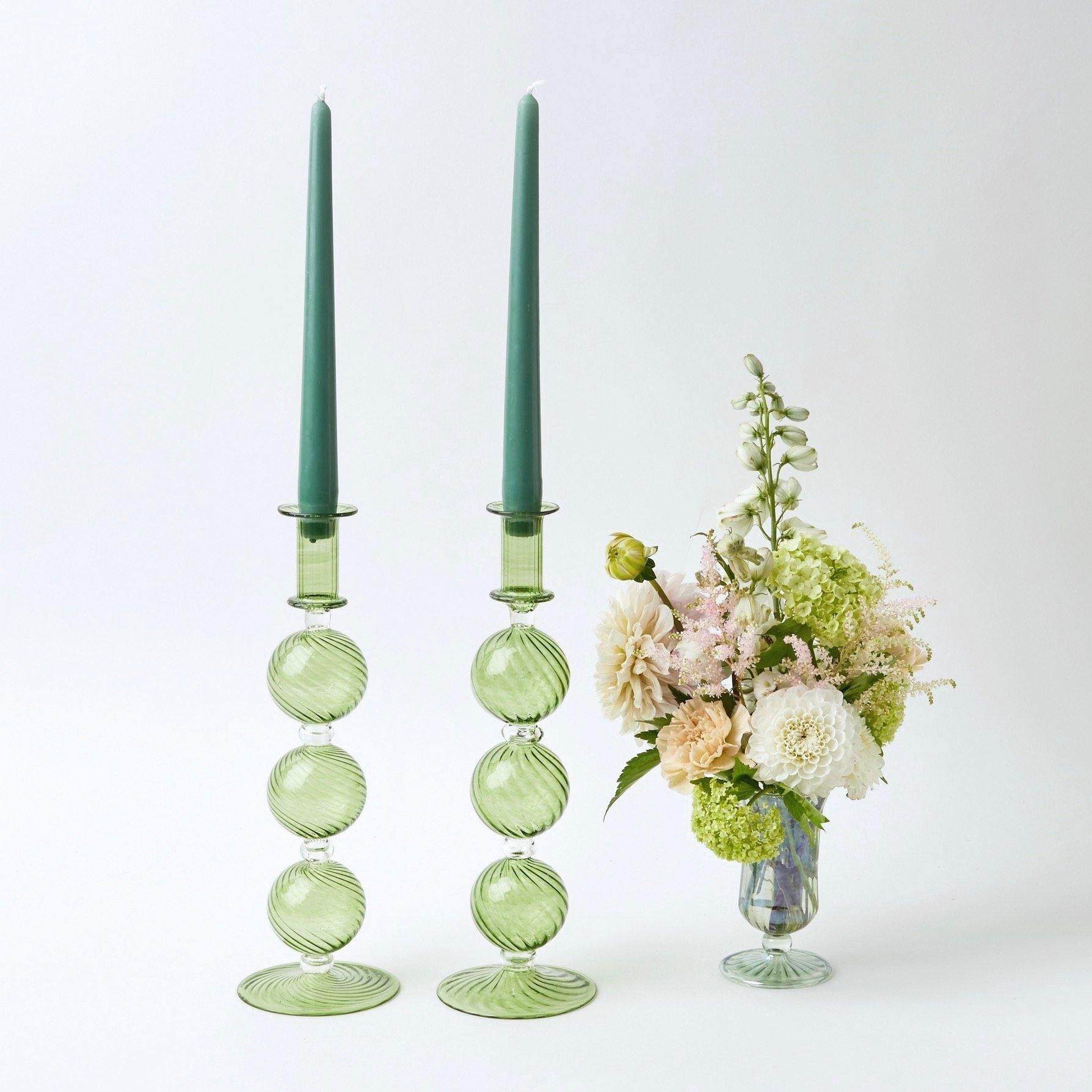 Fija Stoneware Tall Candle Holder in Green – Lillian Daph