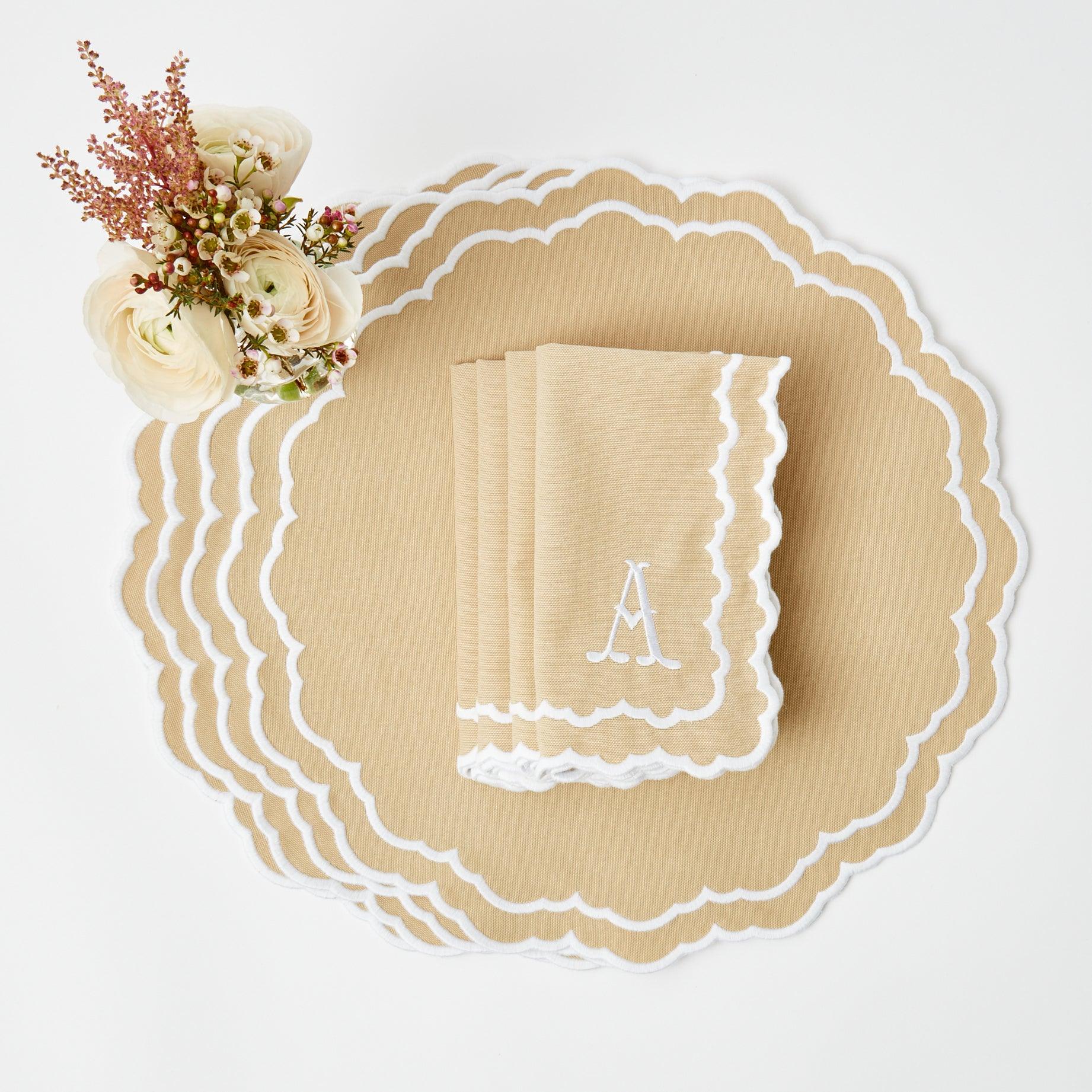 Edith Sand Placemats & Napkins (Set of 4) - Mrs. Alice