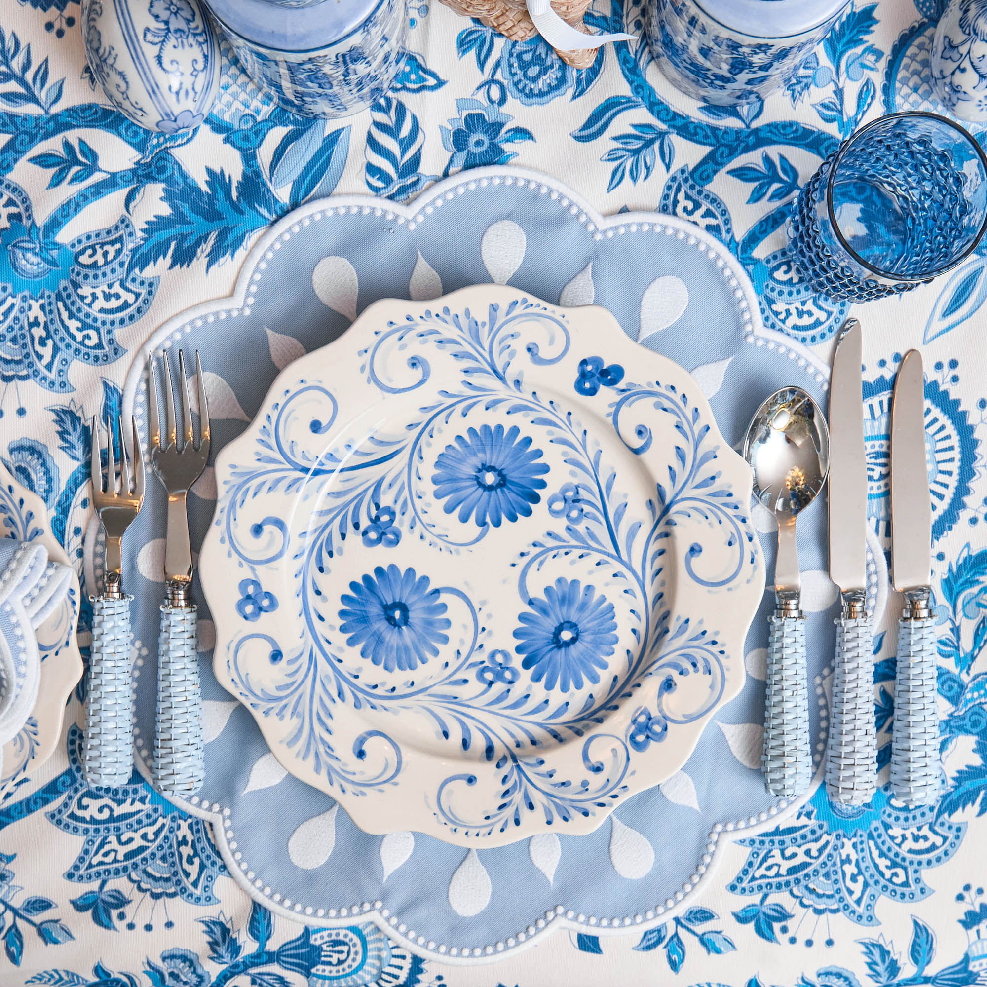 Blue Rattan Cutlery (5 Piece)