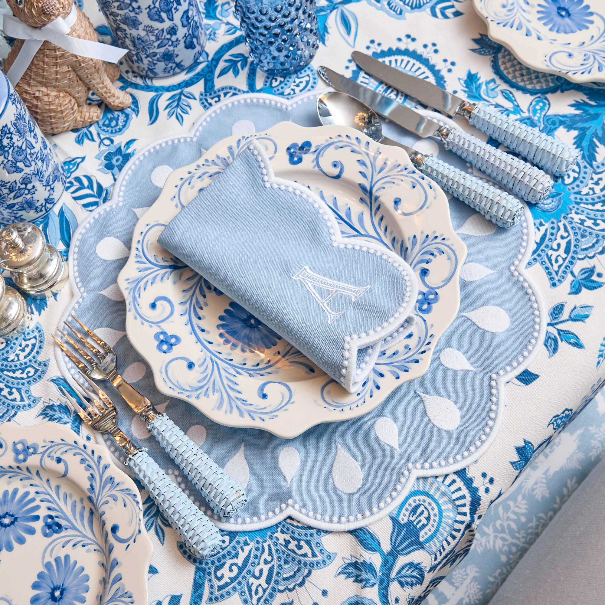 Blue Rattan Cutlery (5 Piece)