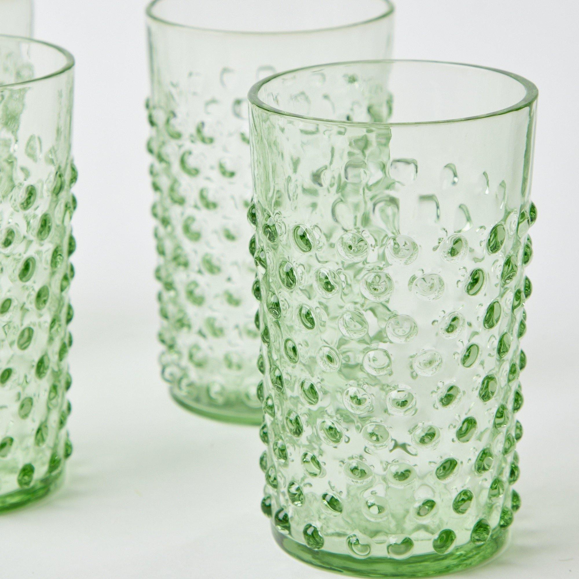 Emerald Hobnail Glasses & Jug Set - Mrs. Alice