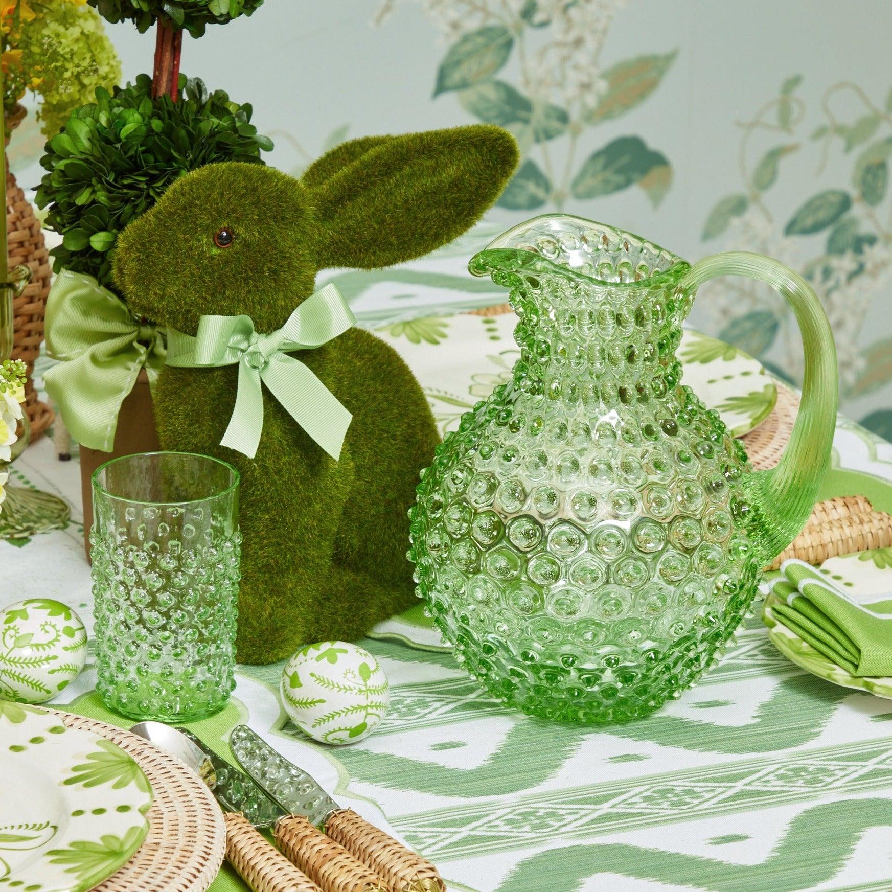 Emerald Hobnail Glasses & Jug Set - Mrs. Alice