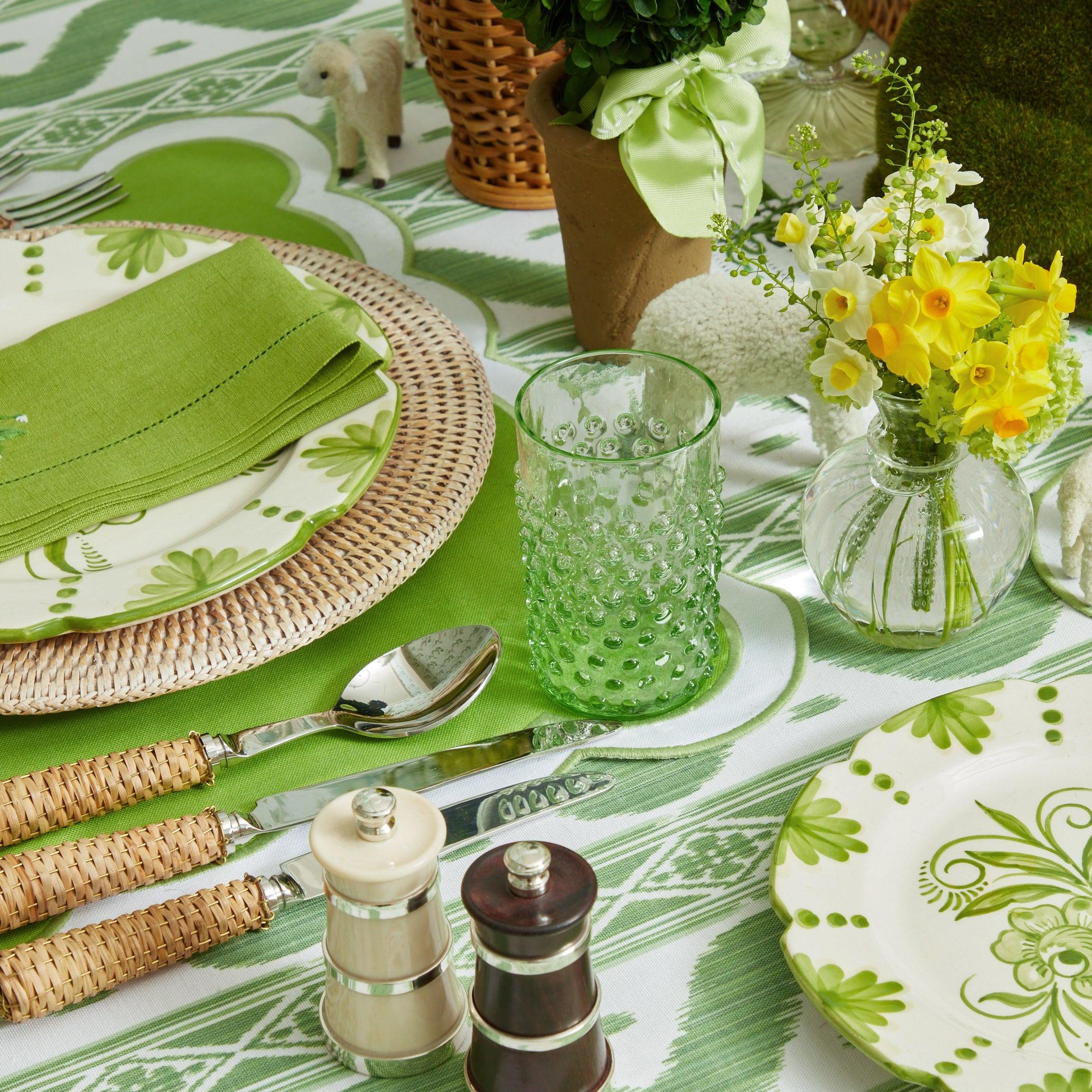 Emerald Hobnail Glasses & Jug Set - Mrs. Alice