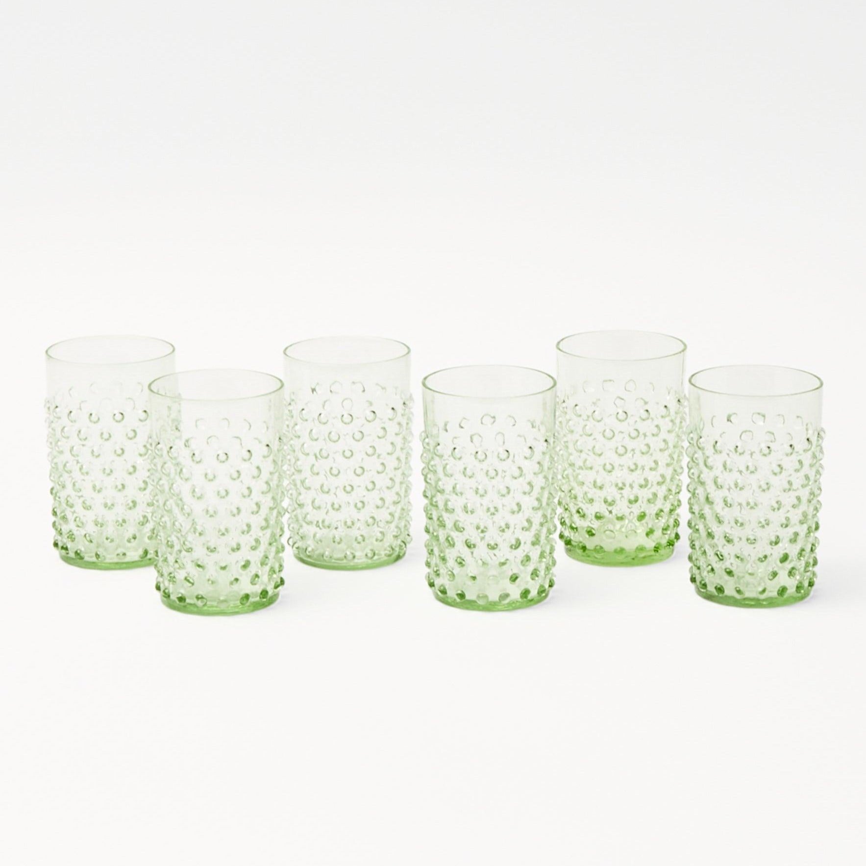 Olive Green Hobnail Glasses (Set of 6) – Mrs. Alice