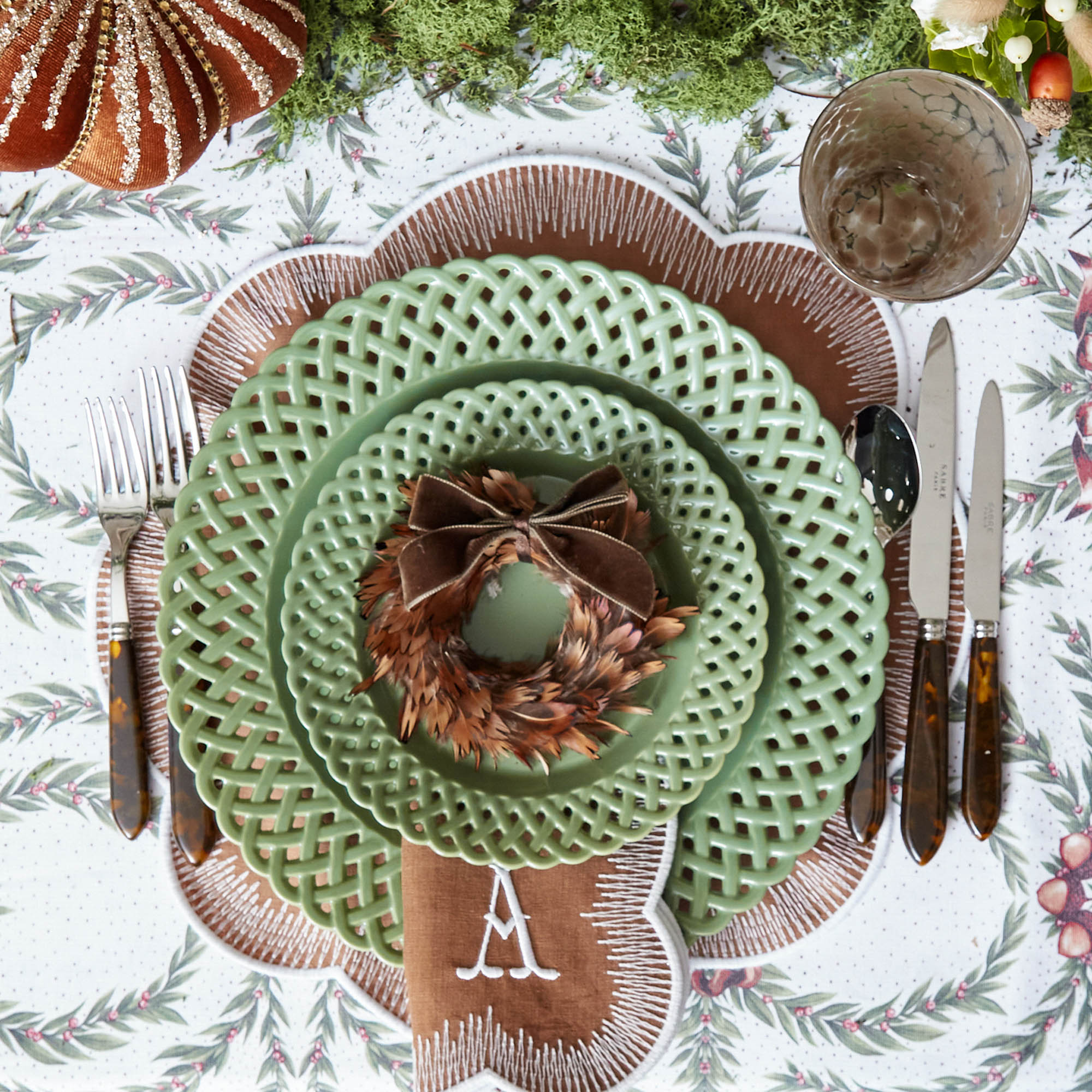 Alathea Caramel Linen Placemats & Napkins (Set of 4)