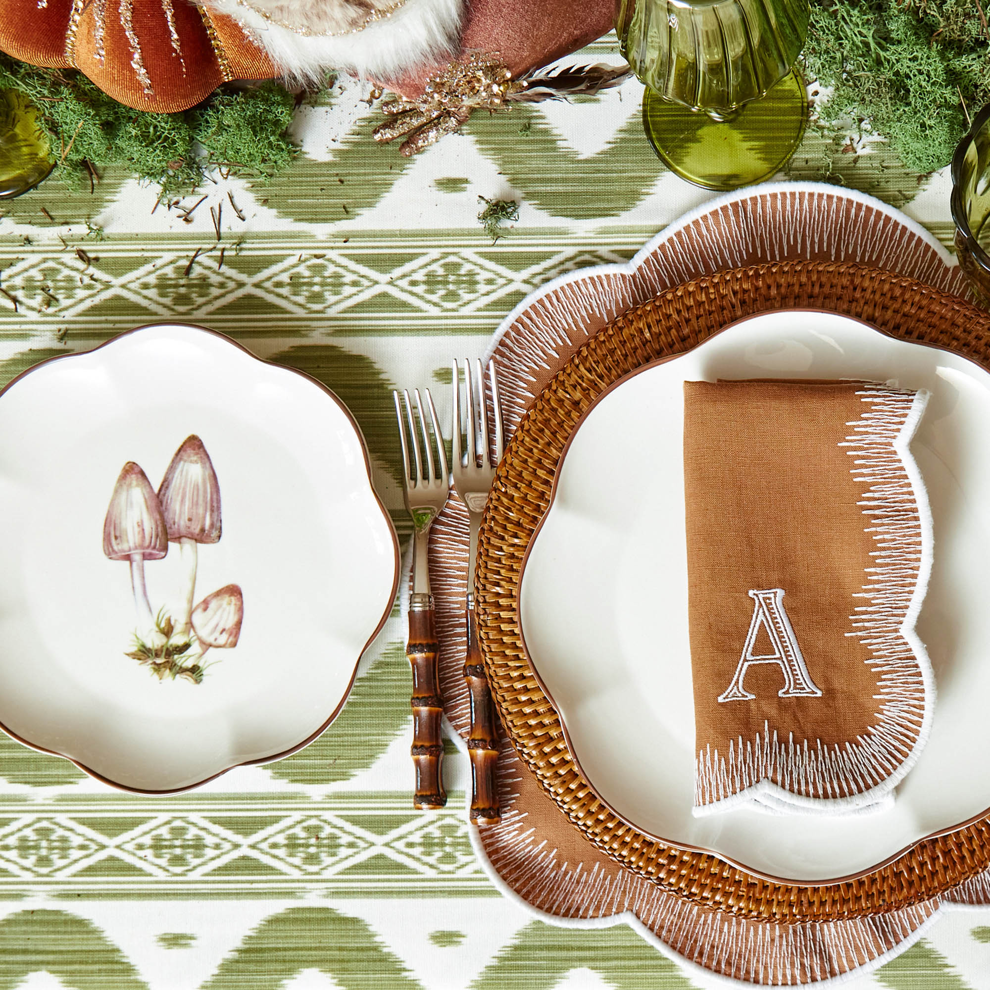 Brown Rattan Charger Plates (Set of 4)