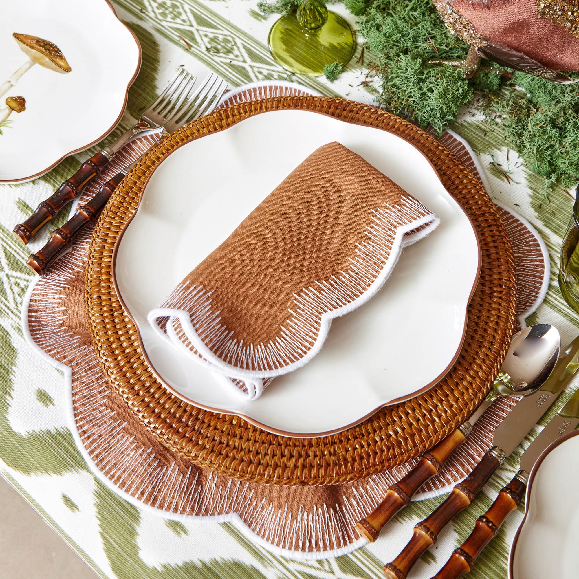 Brown Rattan Charger Plates (Set of 4)