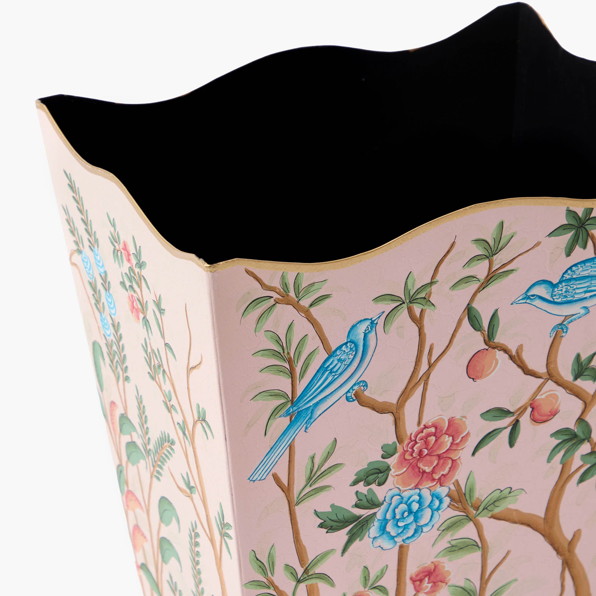 Pink Chinosierie Tole Bin