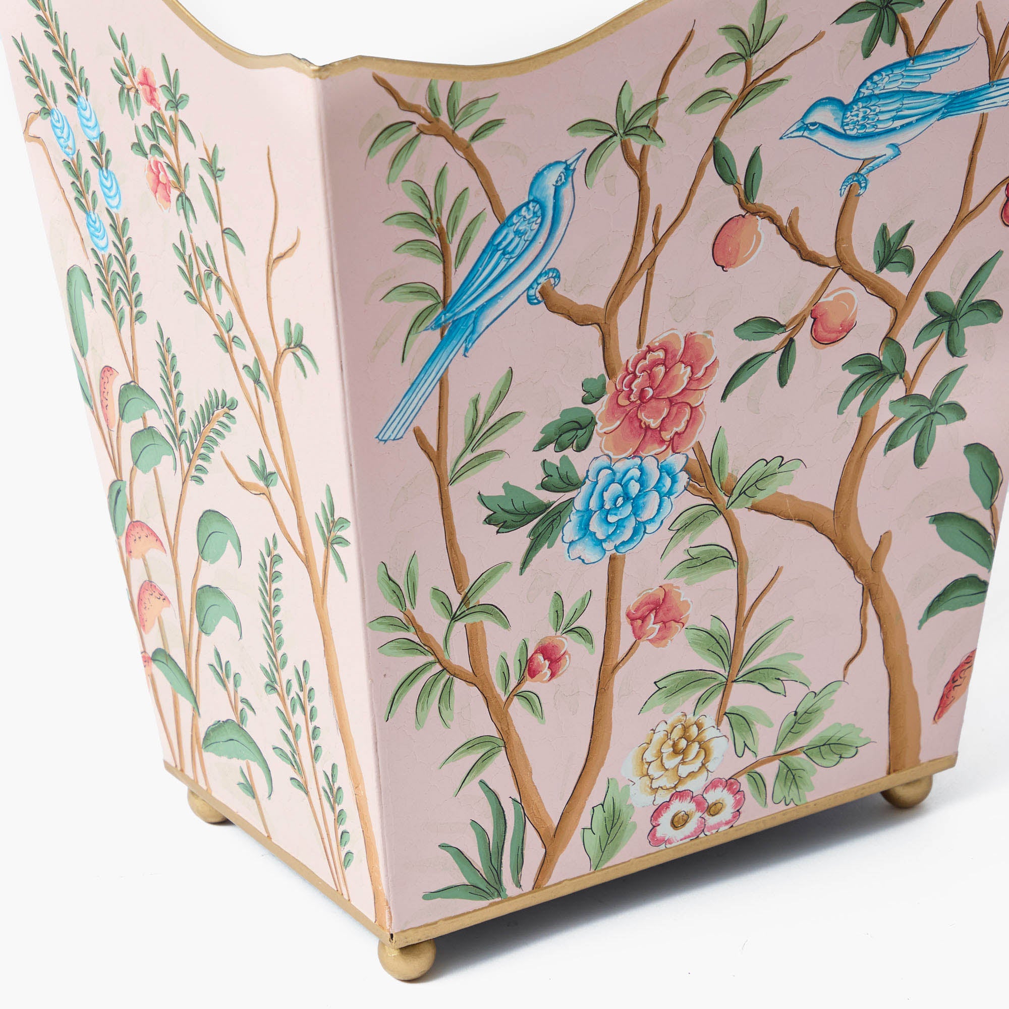 Pink Chinosierie Tole Bin