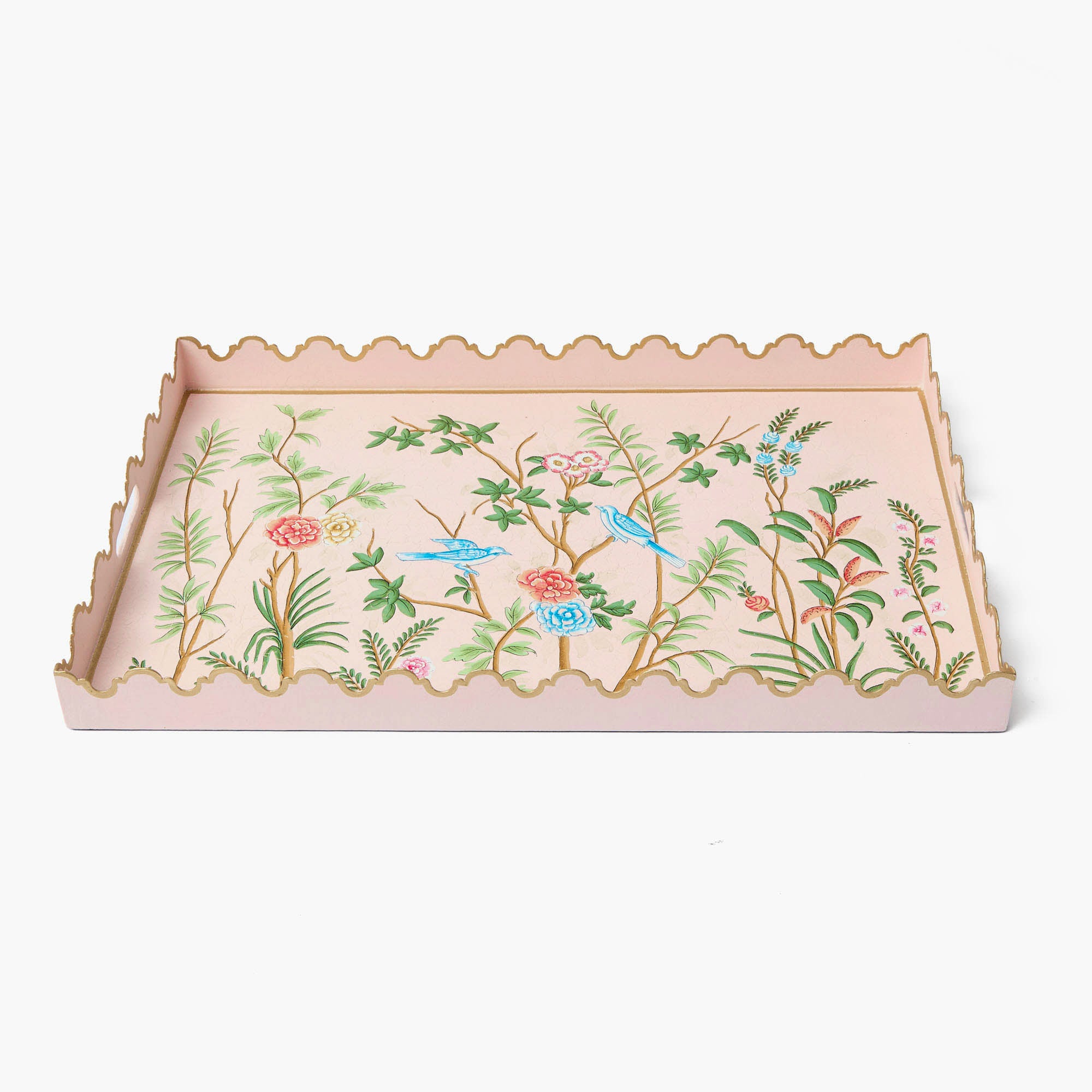 Pink Chinoiserie Tole Tray