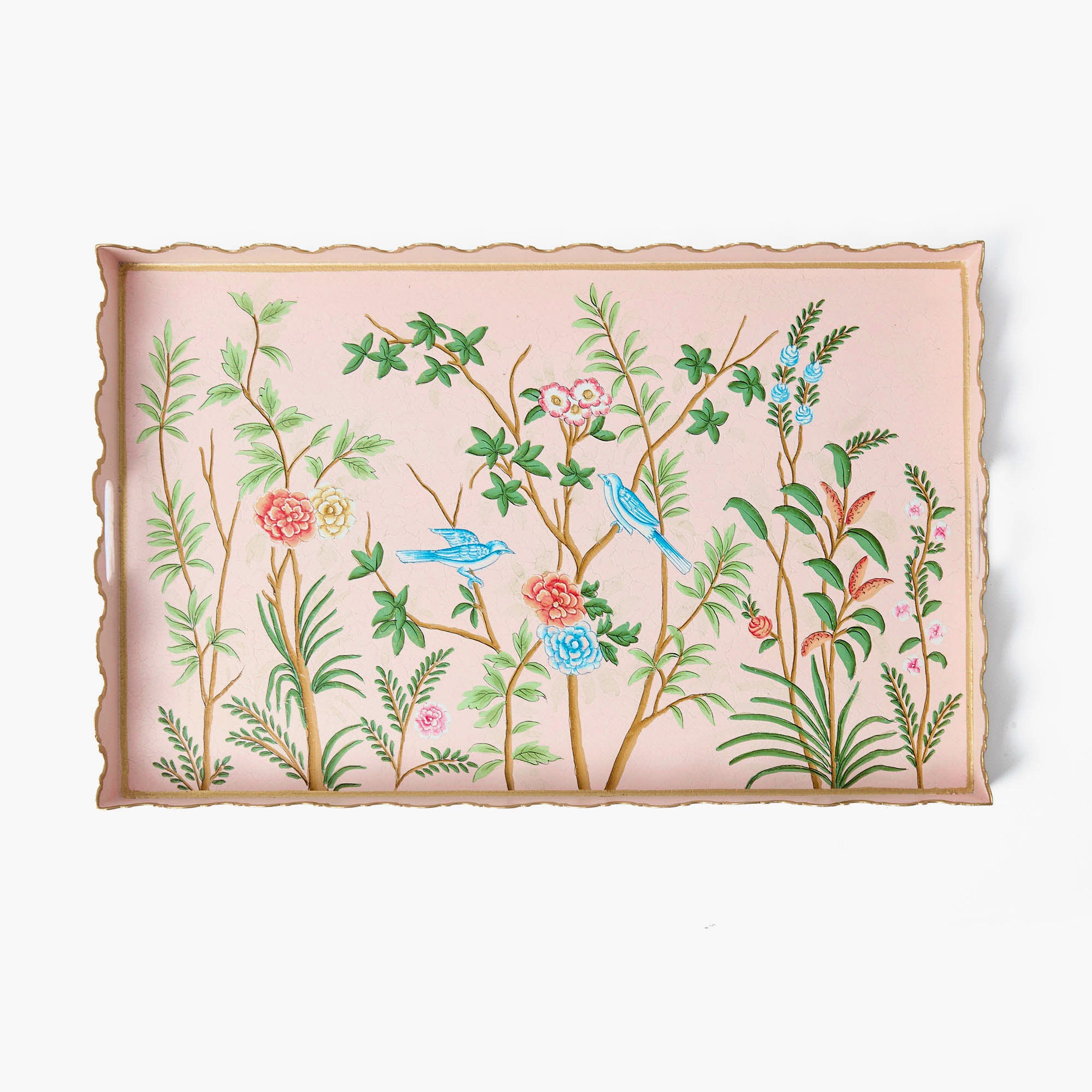 Pink Chinoiserie Tole Tray