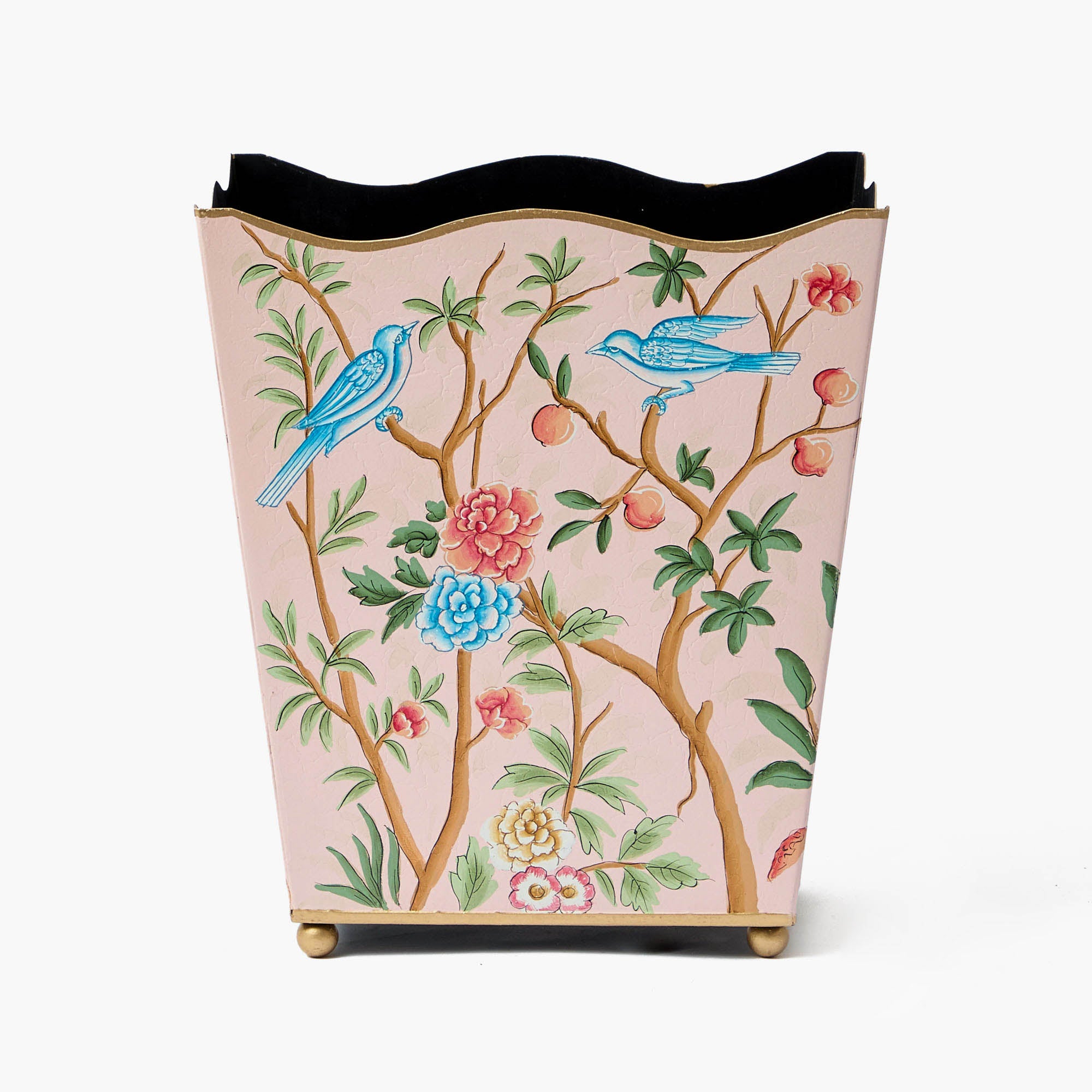 Pink Chinosierie Tole Bin