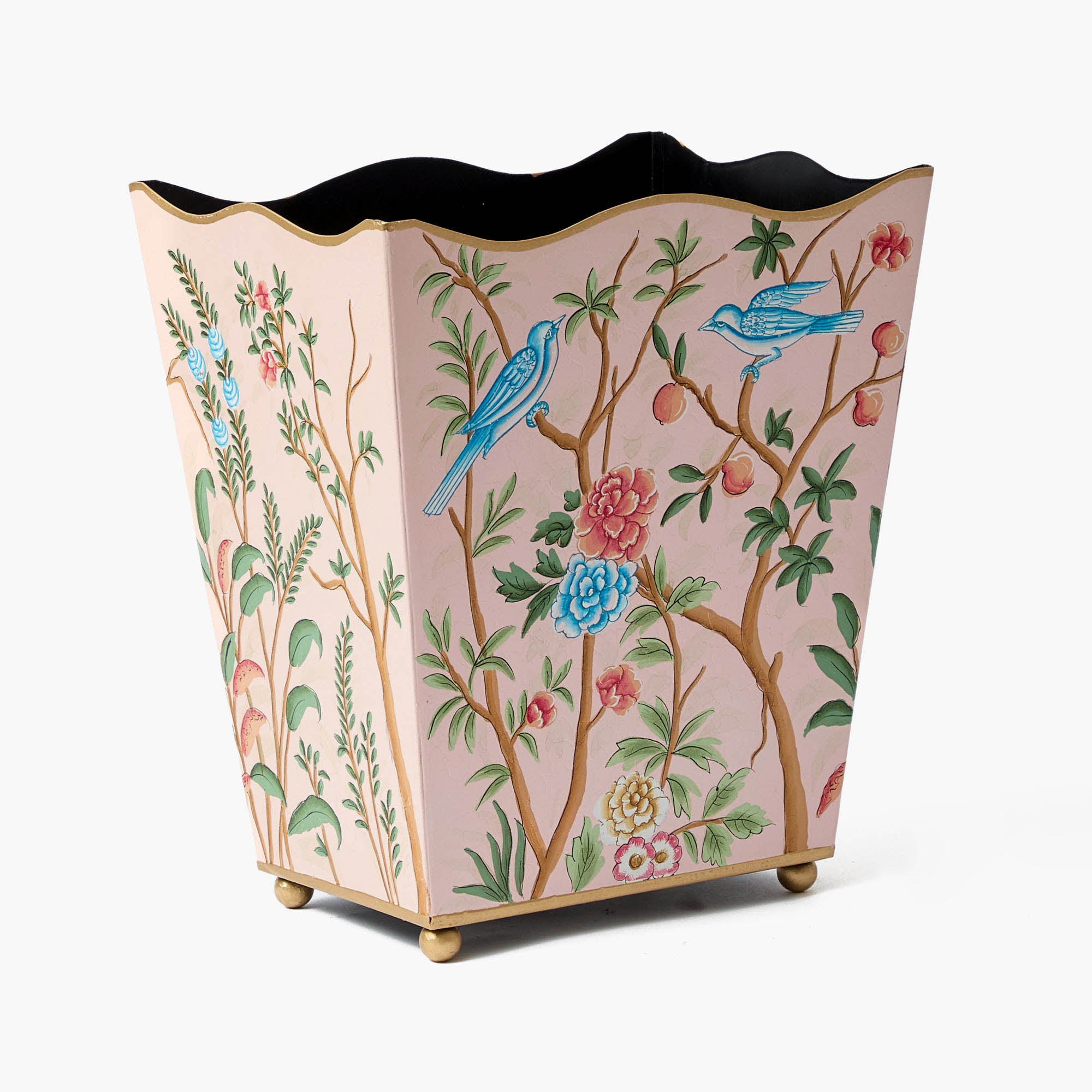 Pink Chinosierie Tole Bin