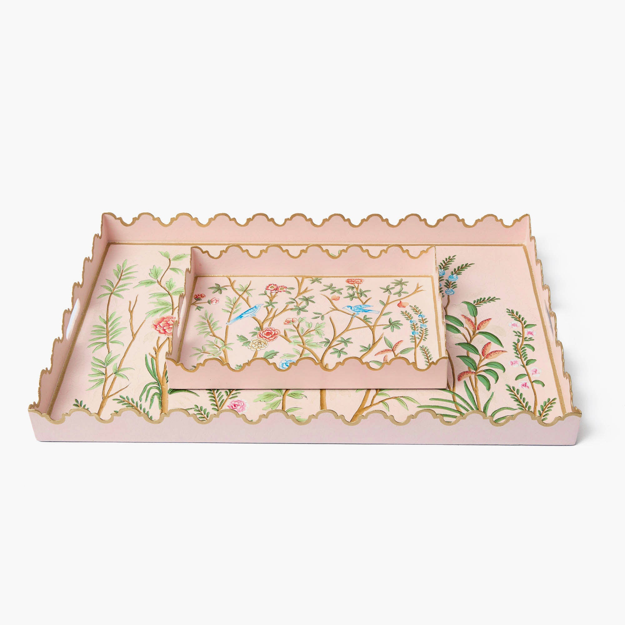 Pink Chinoiserie Tole Tray