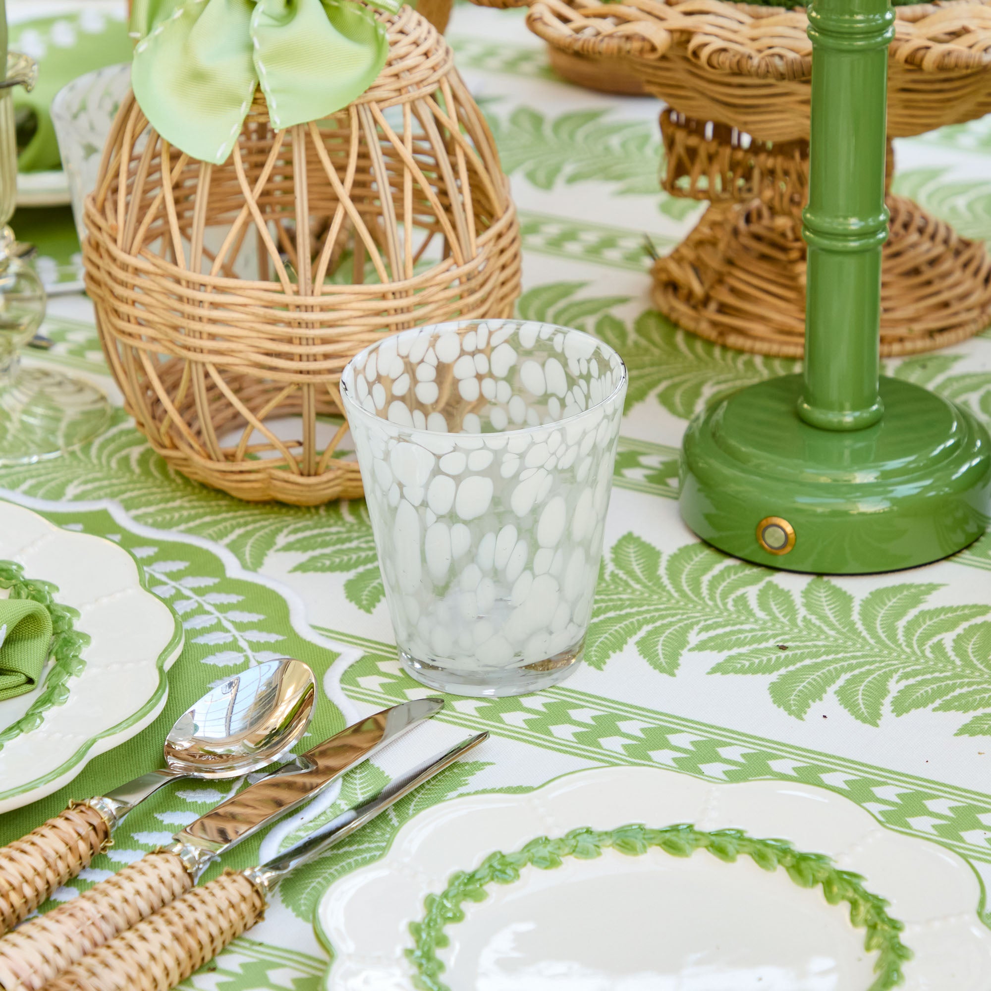 Dappled White Glasses & Jug Set