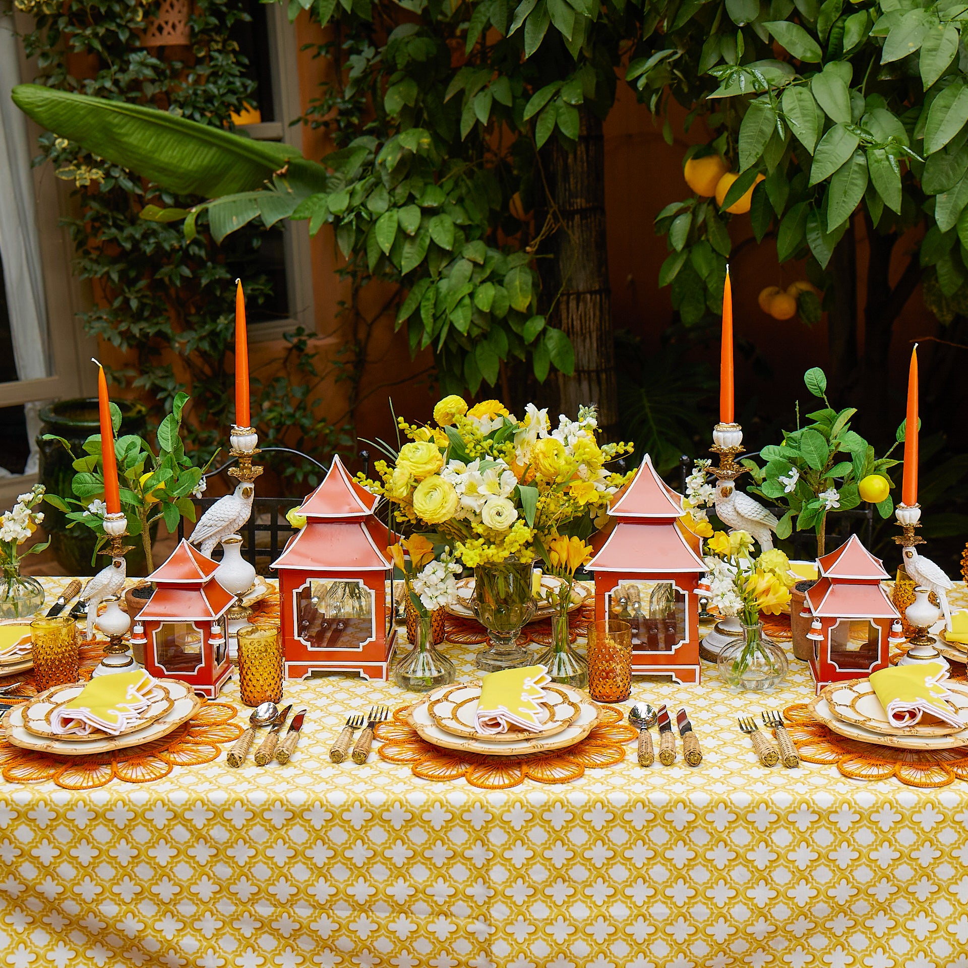 Burnt Orange Pagoda Lantern