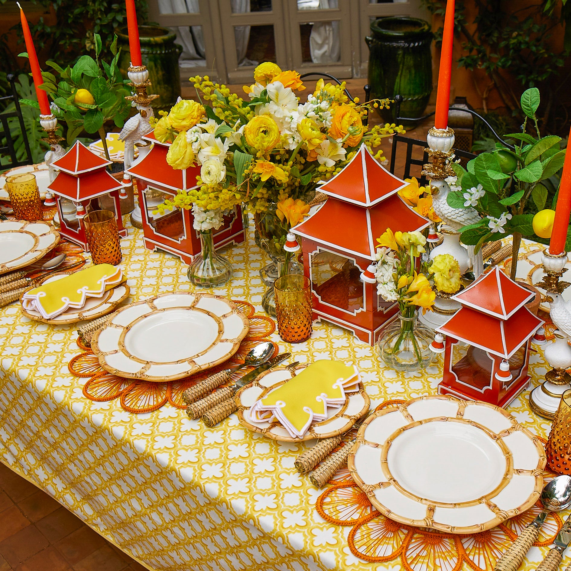 Burnt Orange Pagoda Lantern