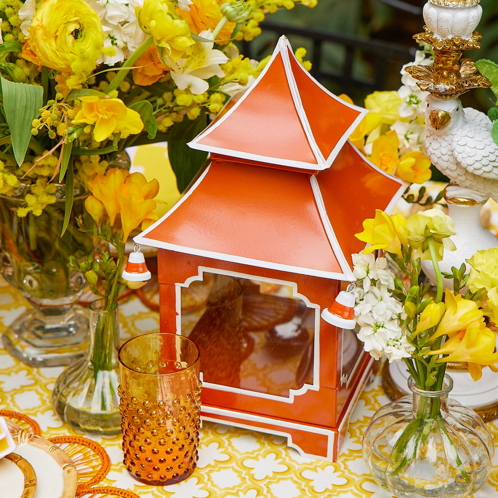 Burnt Orange Pagoda Lantern