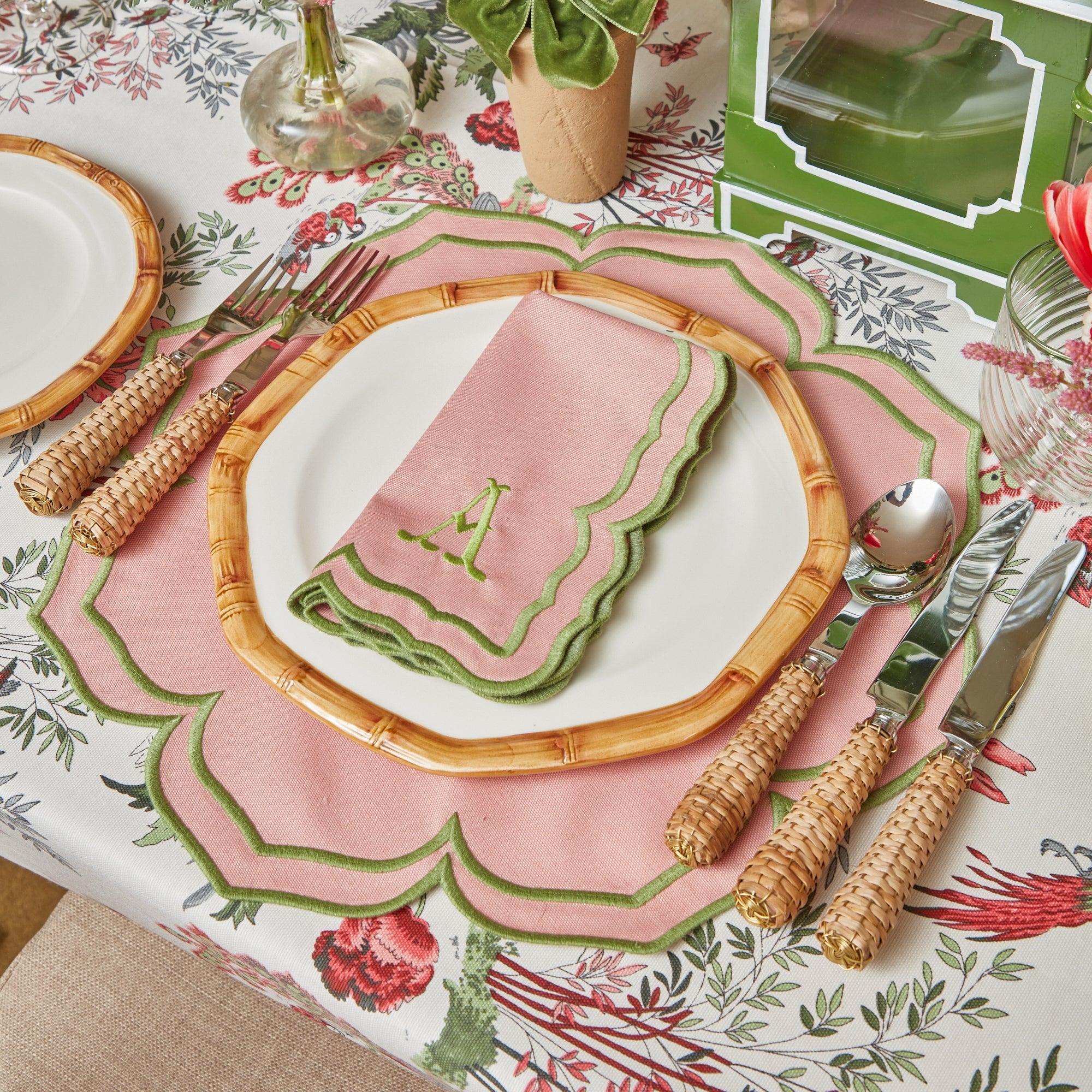 Fleur Pink Placemats & Napkins (Set of 4) - Mrs. Alice