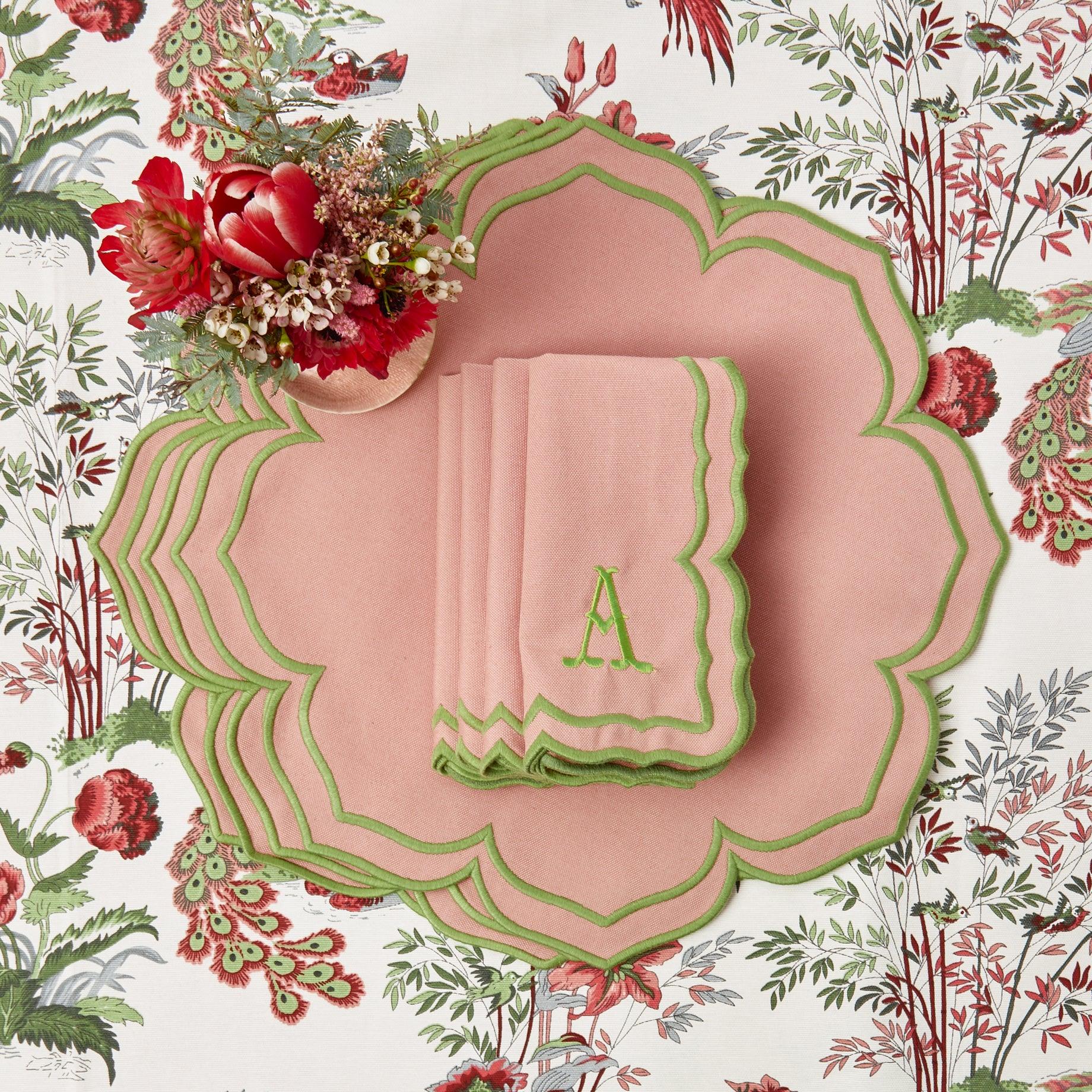 Fleur Pink Placemats & Napkins (Set of 4) - Mrs. Alice