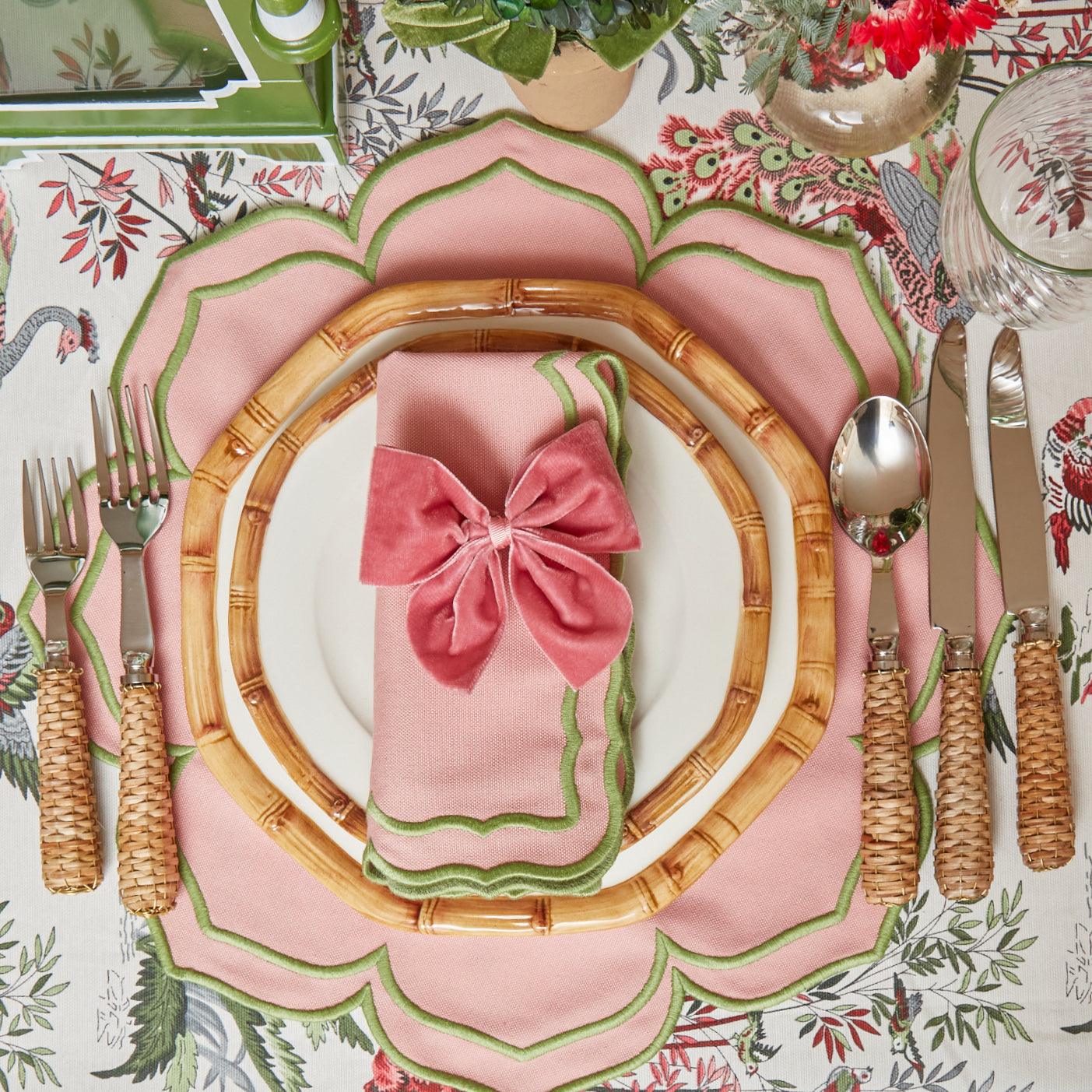 Fleur Pink Placemats & Napkins (Set of 4) - Mrs. Alice