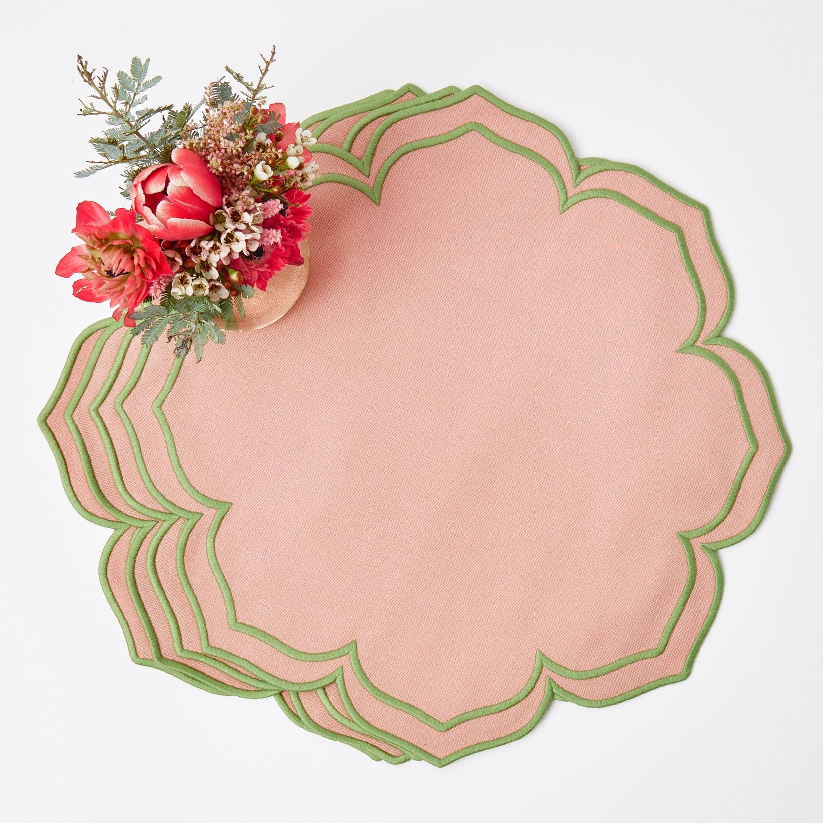 Fleur Pink Placemats & Napkins (Set of 4) - Mrs. Alice