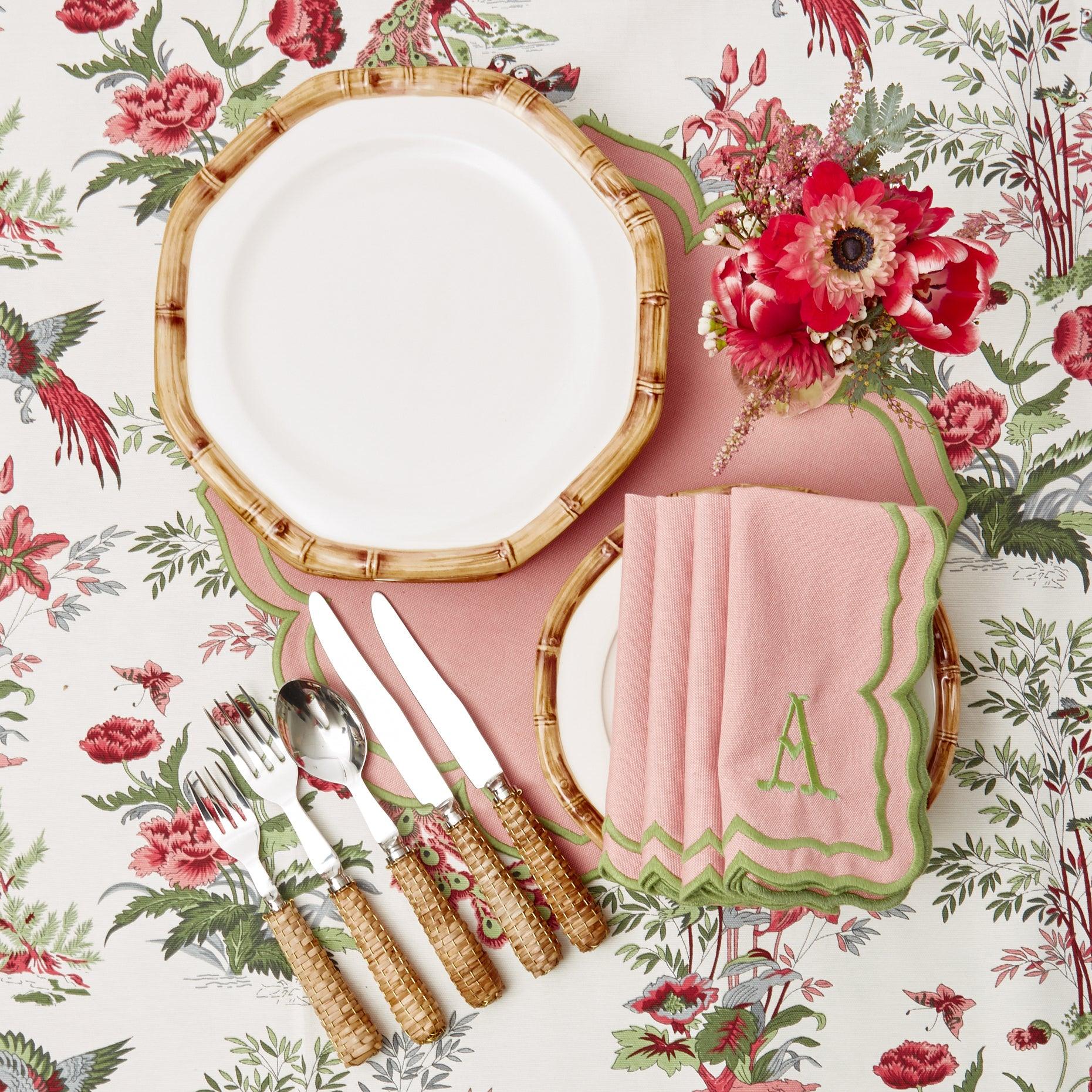 Fleur Pink Placemats & Napkins (Set of 4) - Mrs. Alice