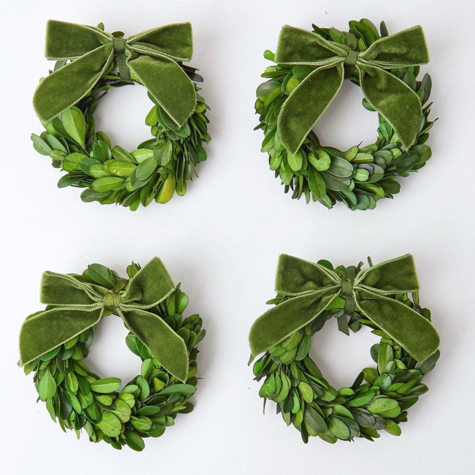 Forest Green Velvet Mini Bows (Set of 4) - Mrs. Alice