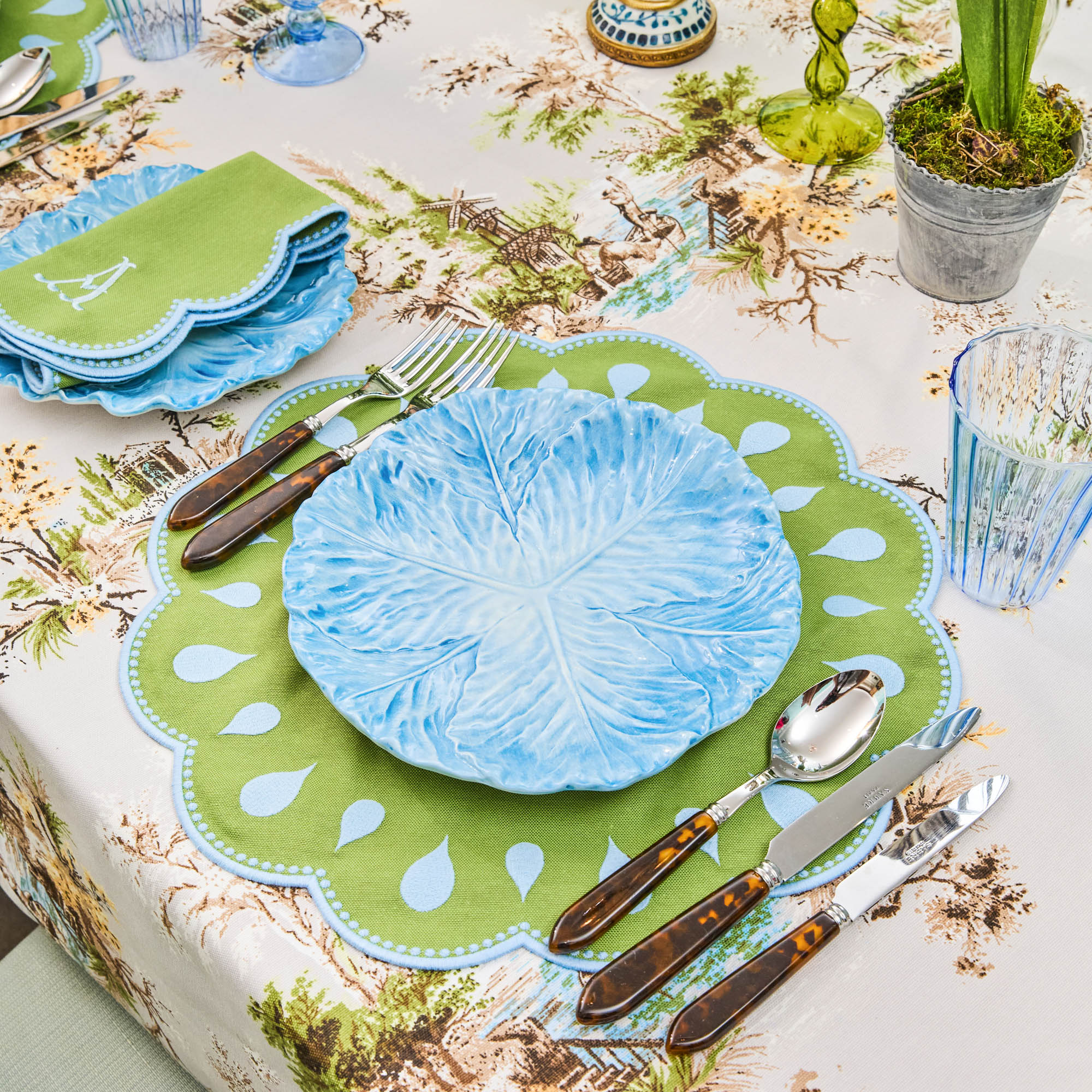 Bettina Green & Blue Placemats (Set of 4)