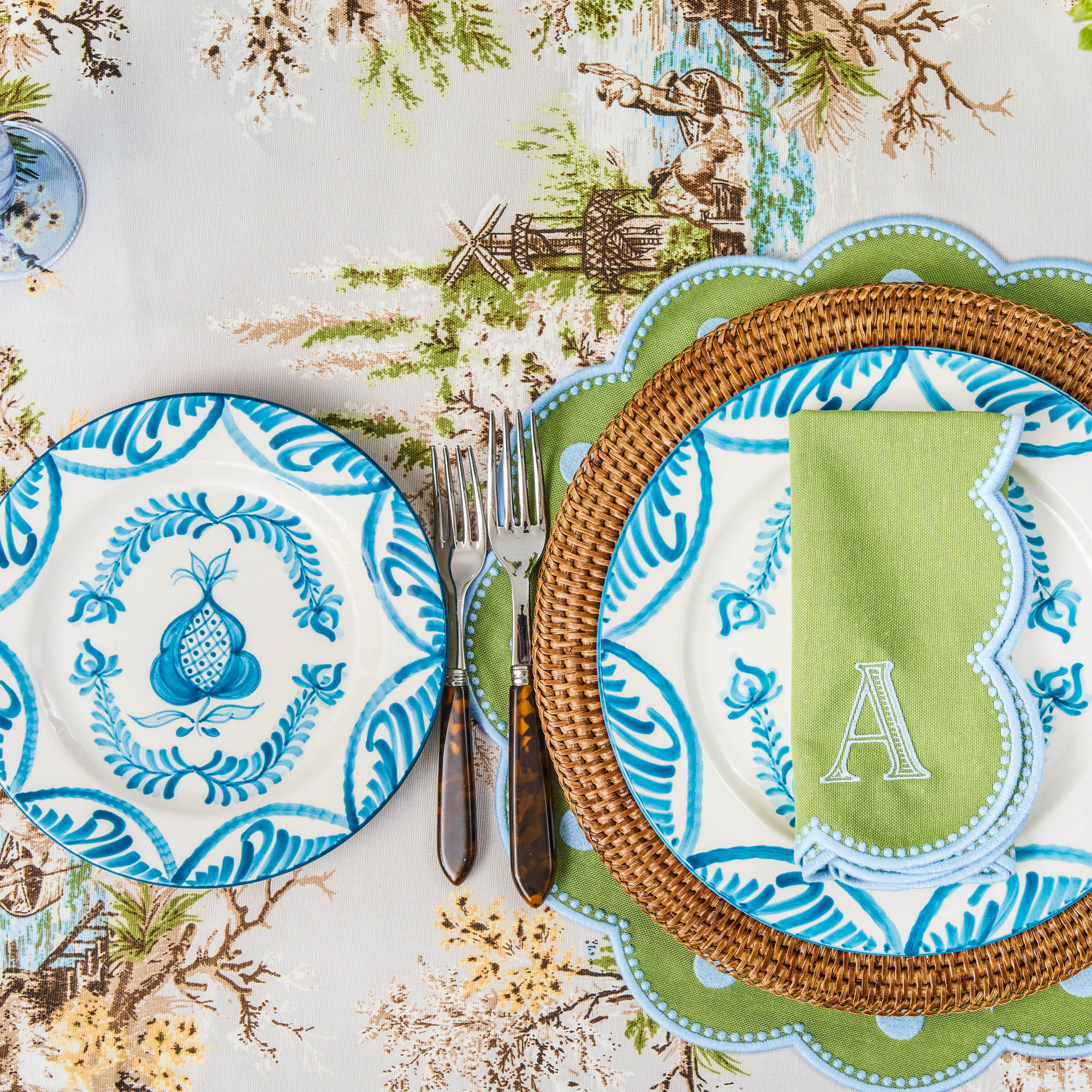 Bettina Green & Blue Napkins (Set of 4)