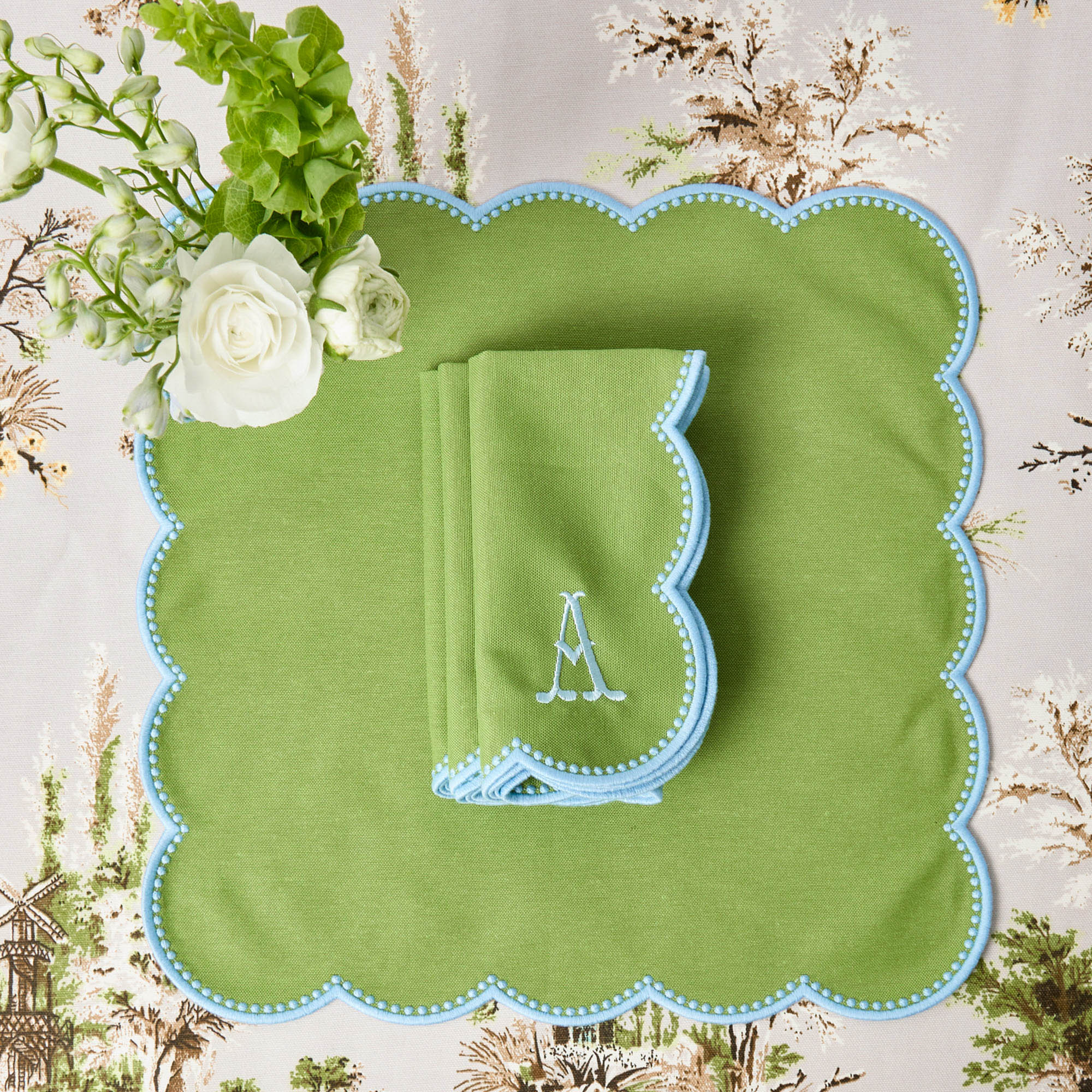 Bettina Green & Blue Napkins (Set of 4)