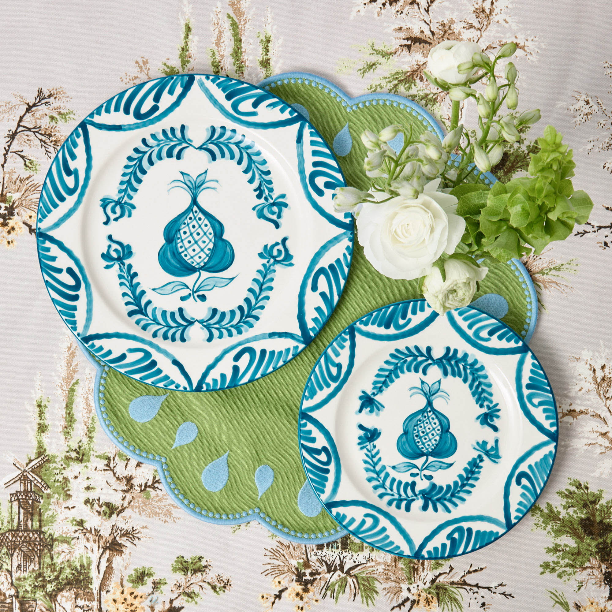 Blue Melograno Dinner & Starter Plates (Set of 8)