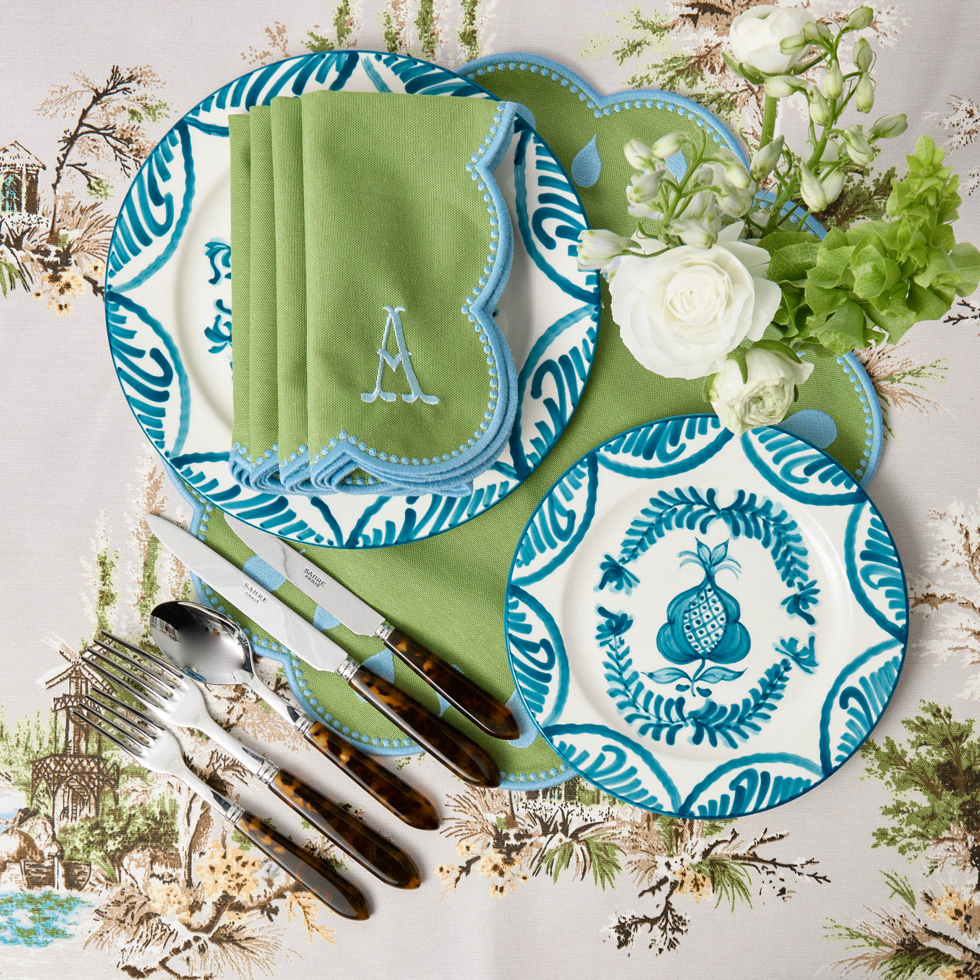 Bettina Green & Blue Napkins (Set of 4)