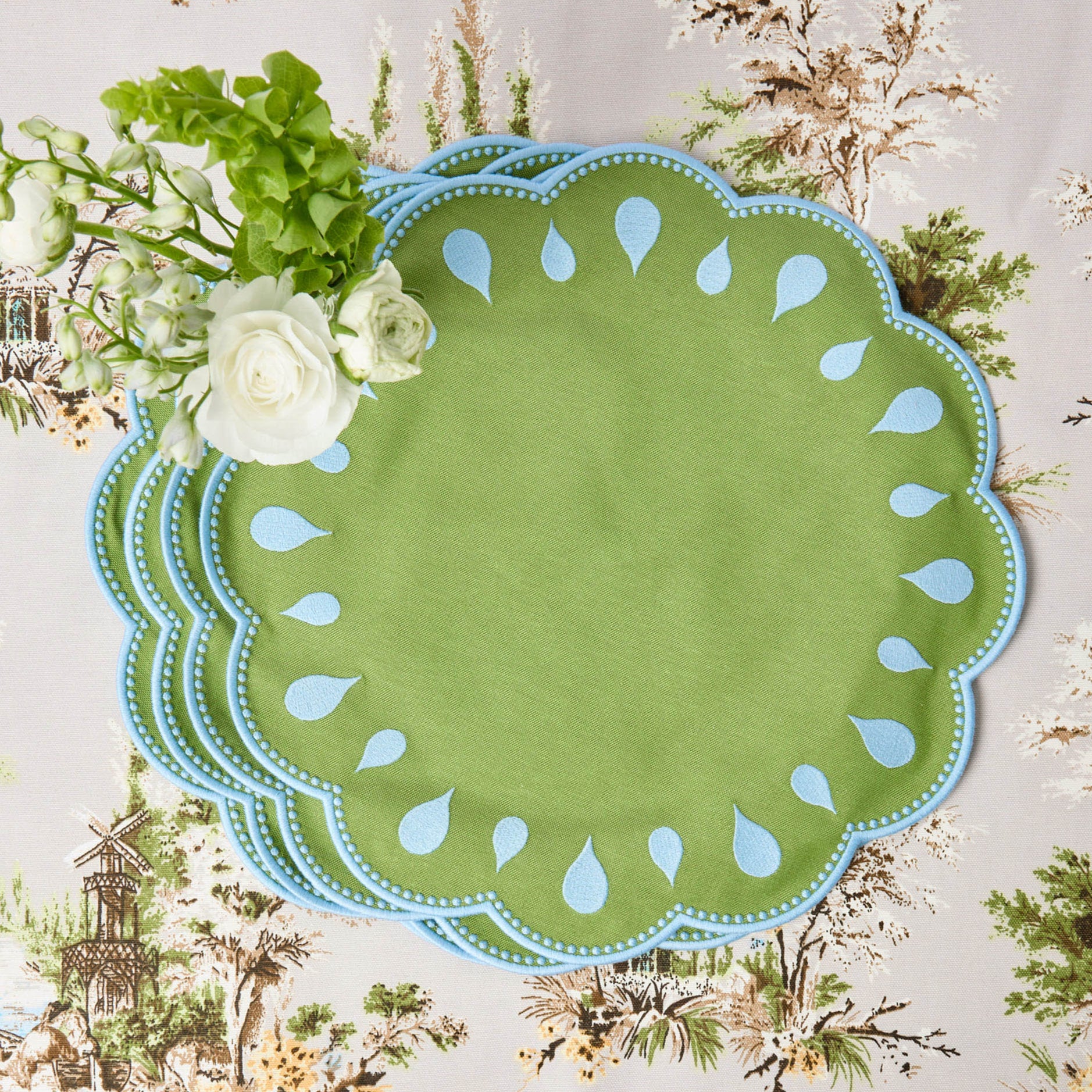 Bettina Green & Blue Placemats (Set of 4)