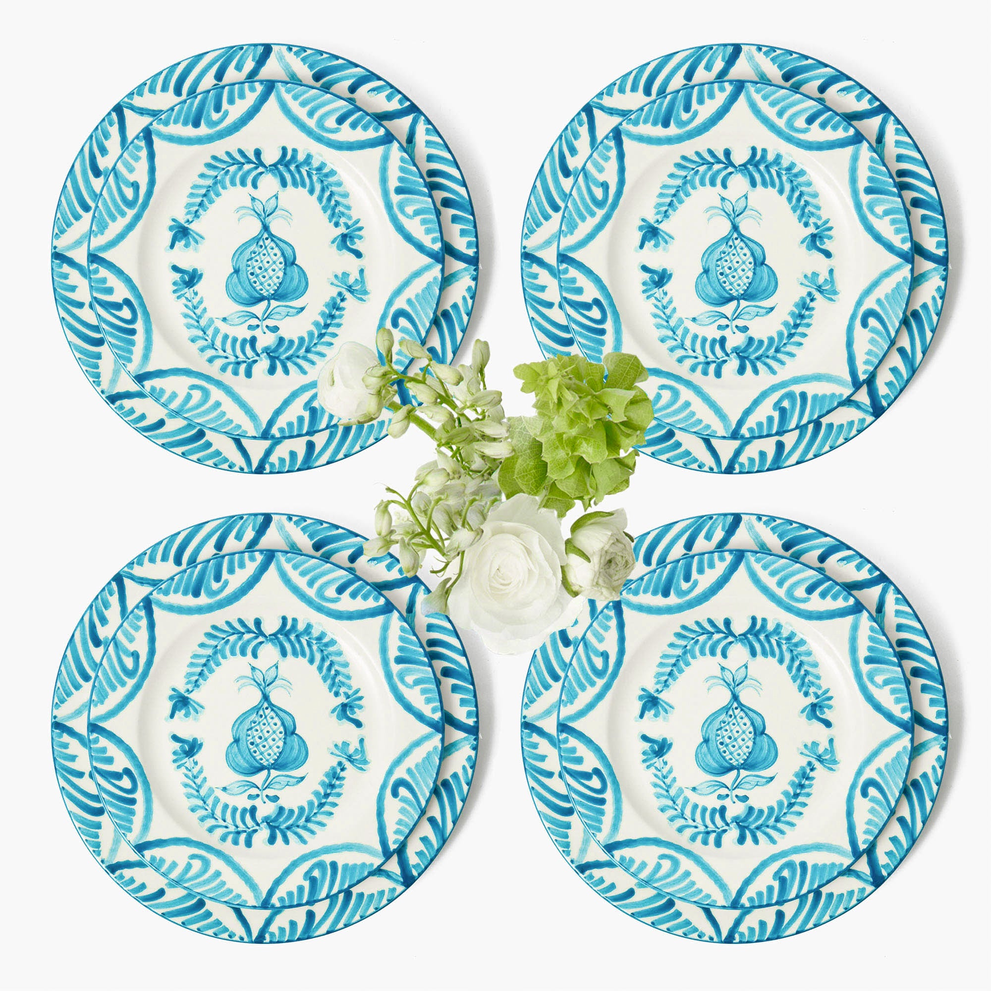 Blue Melograno Dinner & Starter Plates (Set of 8)