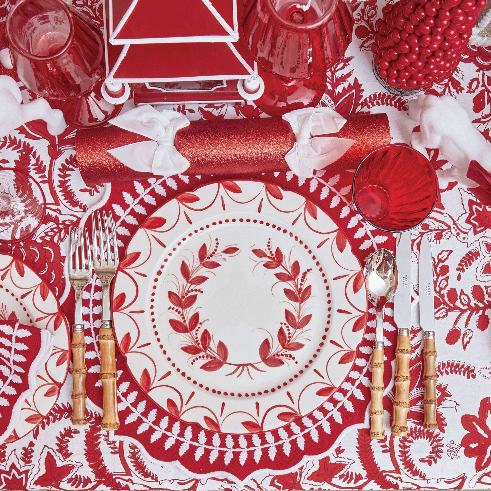 Make your holiday feasts extra special with the Beatrice Red Tablecloth, a festive tablecloth that embodies the spirit of the season and transforms your table into a festive masterpiece.