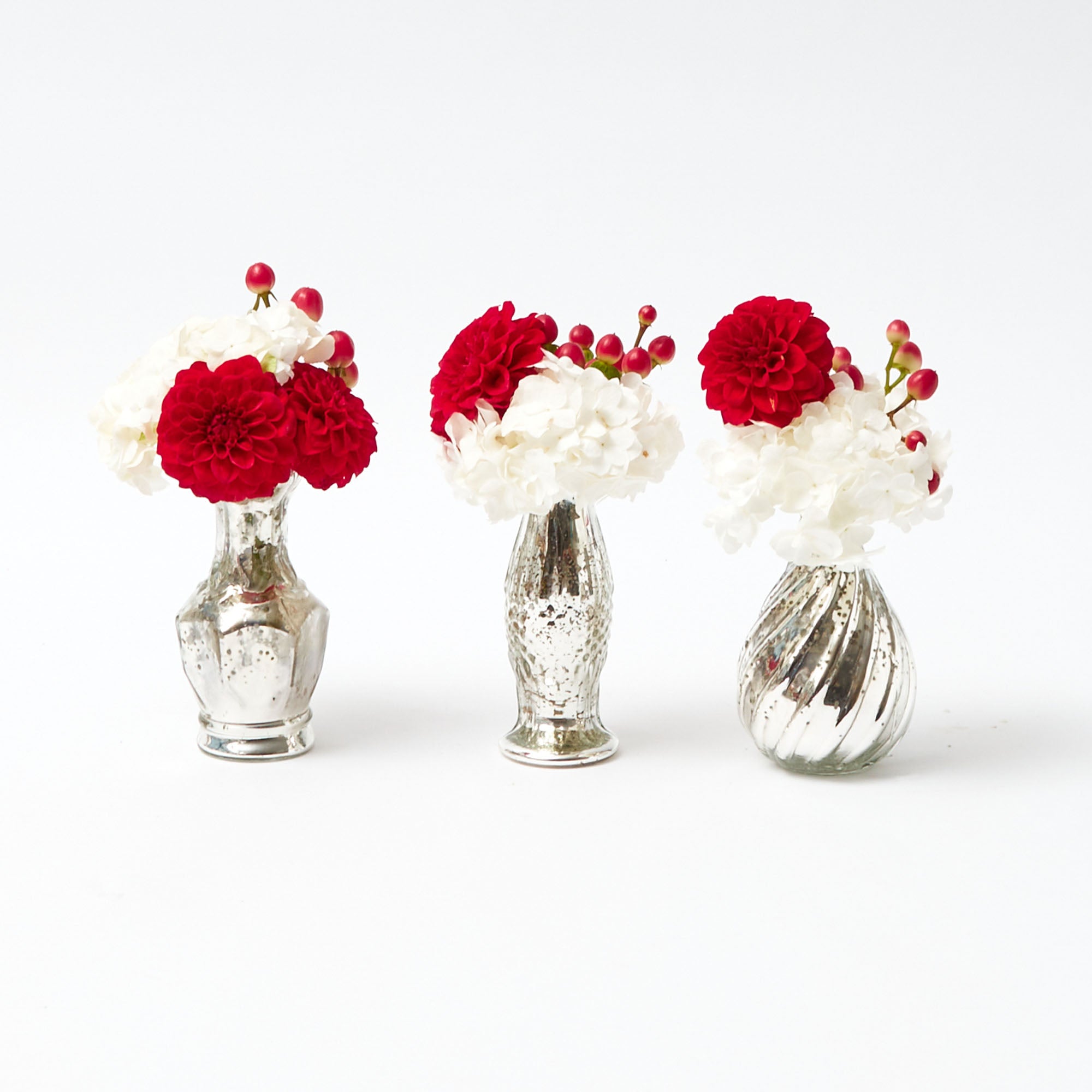 Trio of Mercury Bud Vases