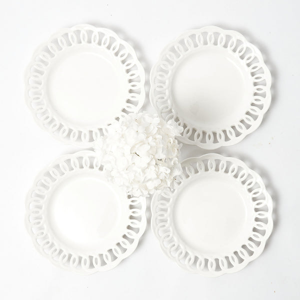 White Lace Dinner Plate– Mrs. Alice