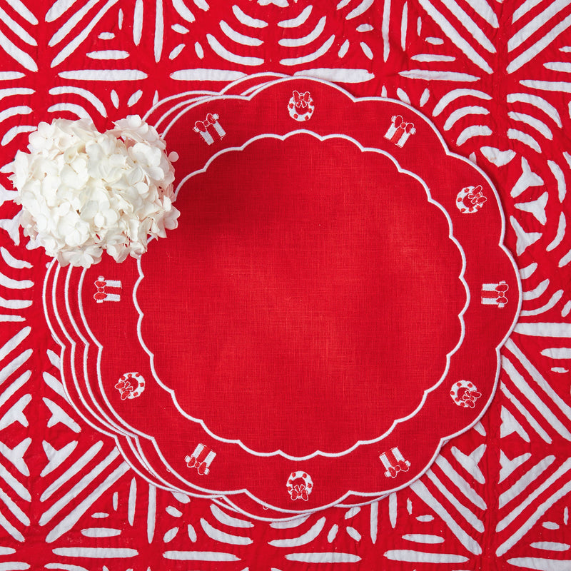 Red Berry White Linen Placemats (Set of 4) – Mrs. Alice